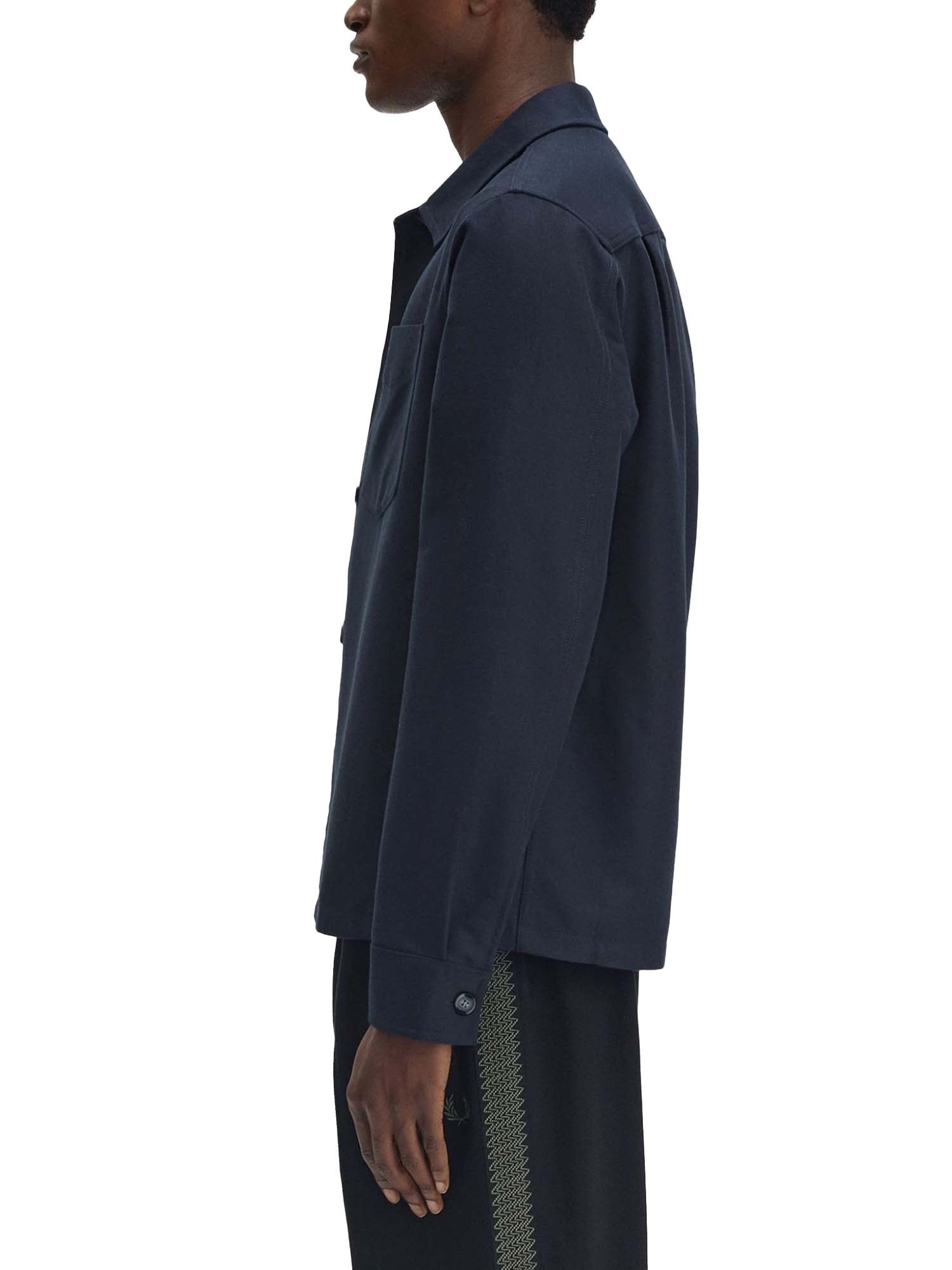 Fred Perry Overshirt in twill spazzolato Blu