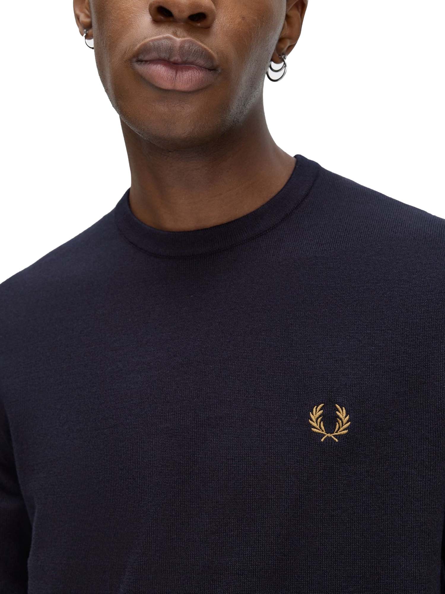 Fred Perry Maglione Girocollo Classico Blu