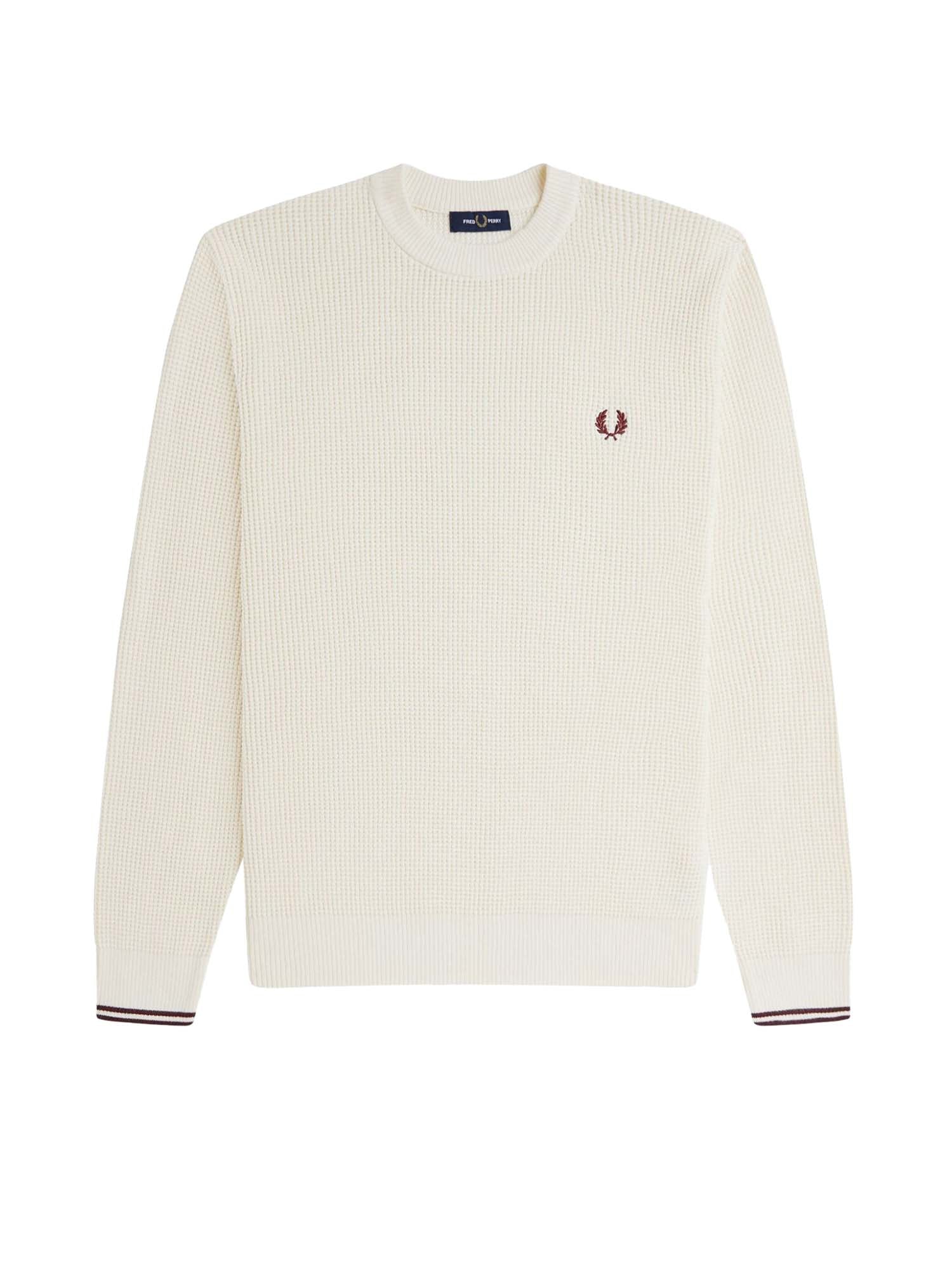 Fred Perry Maglione Con Lavorazione Goffrata Bianco