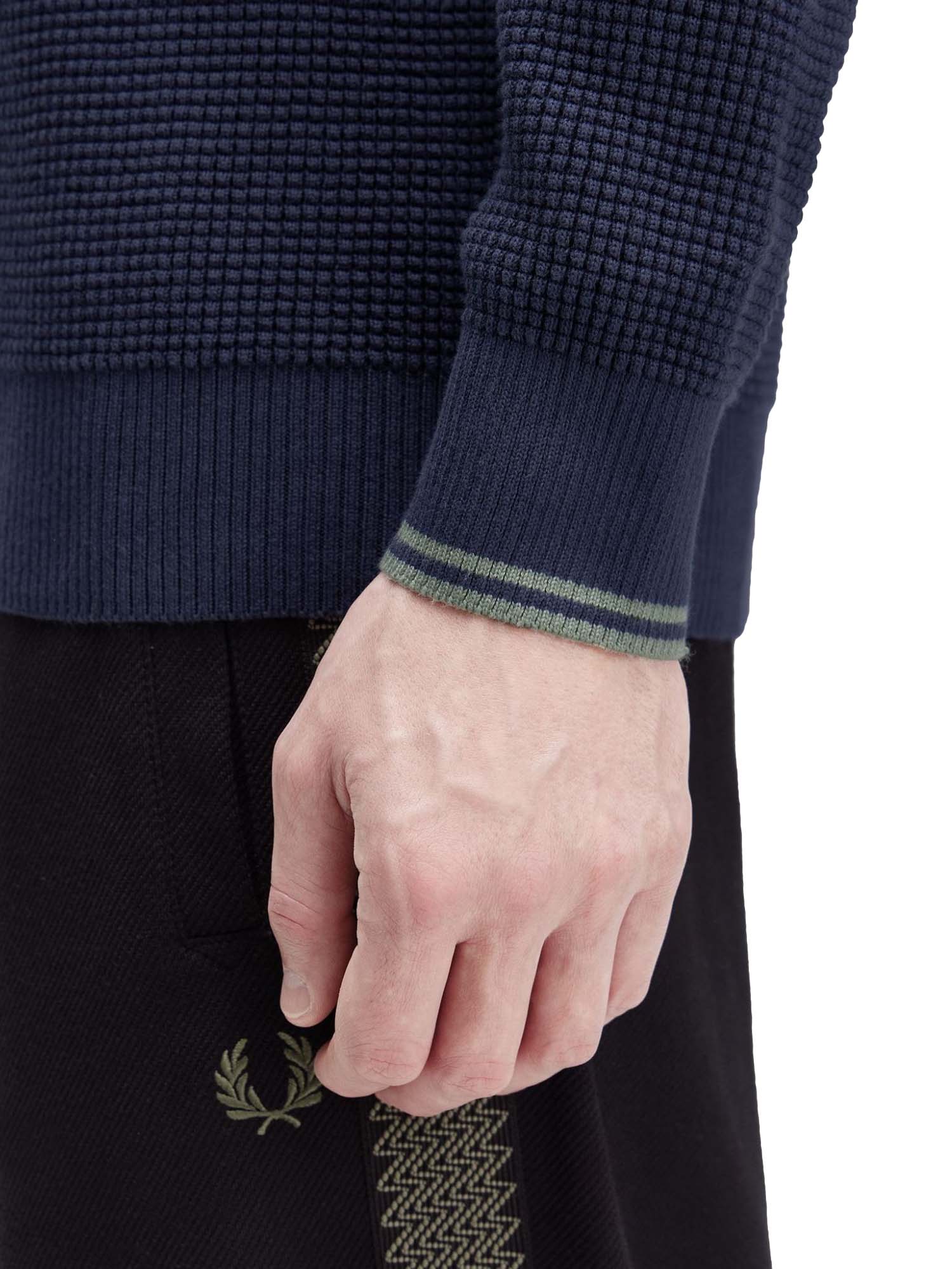 Fred Perry Maglione Con Lavorazione Goffrata Blu