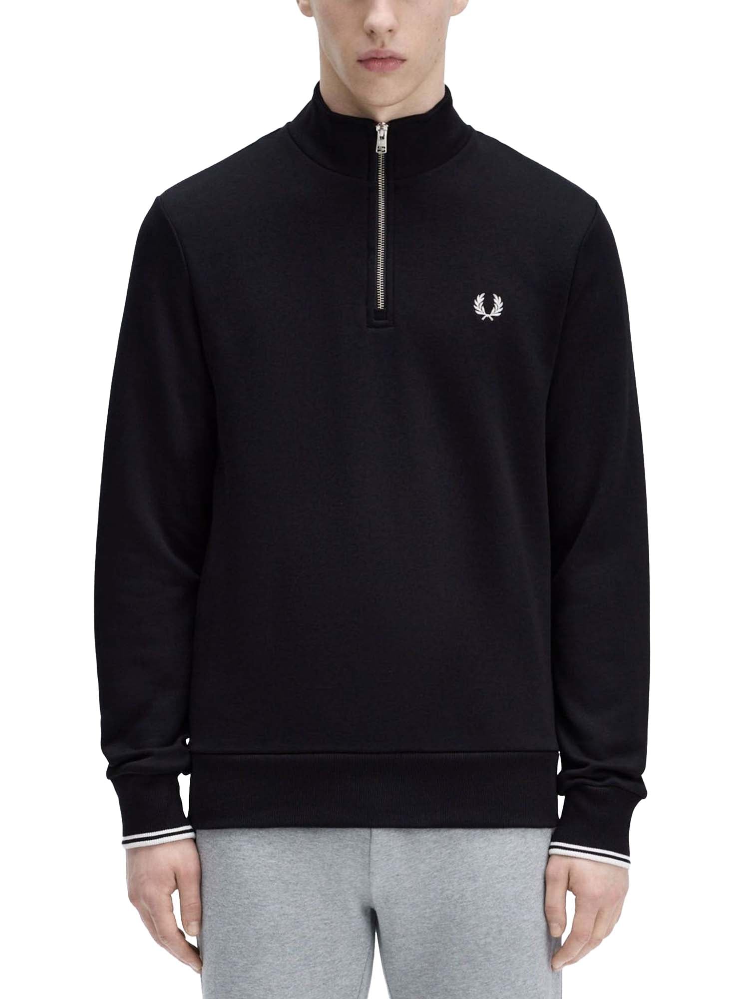 Fred Perry Felpa a mezza zip Nero