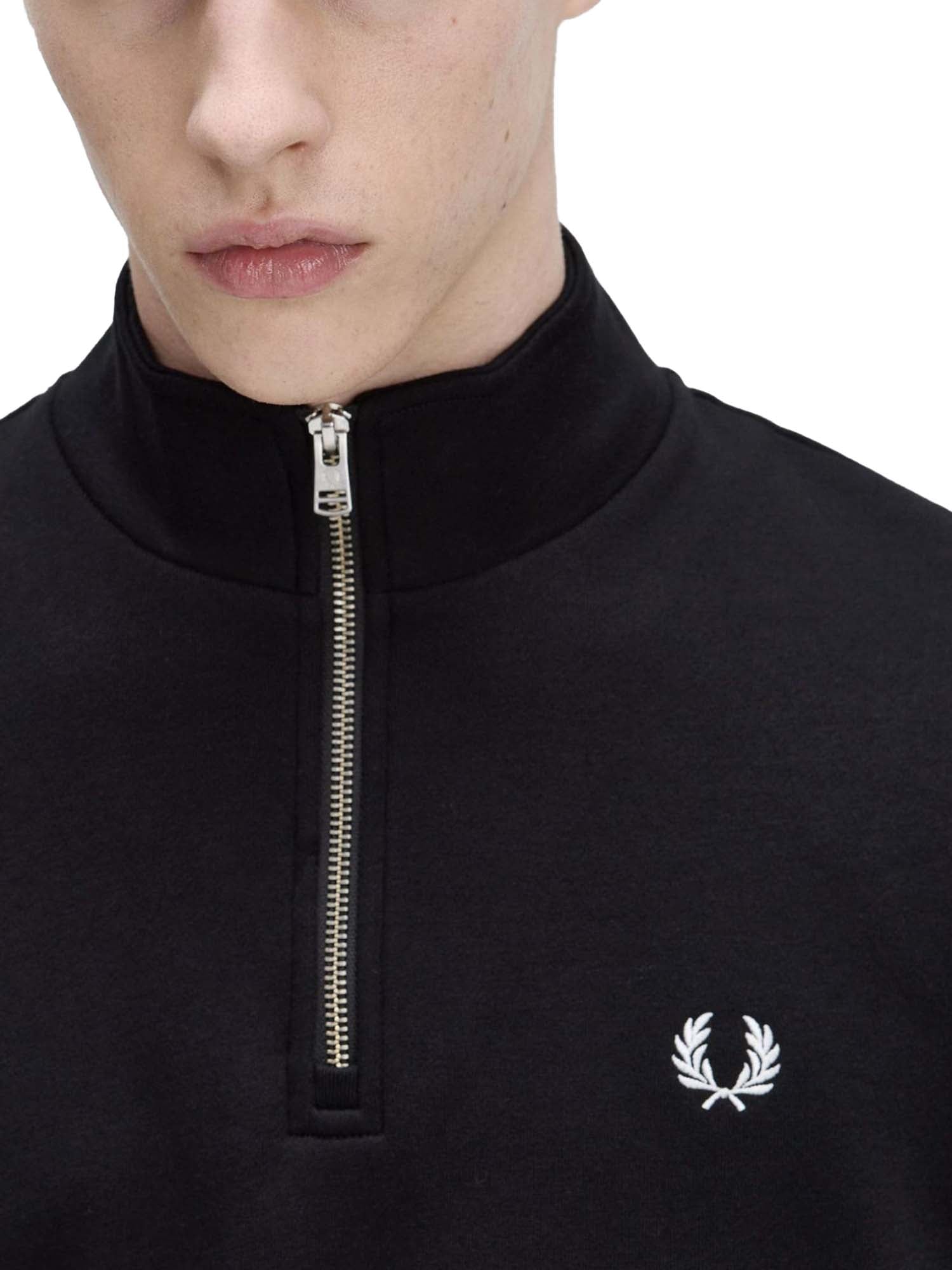 Fred Perry Felpa a mezza zip Nero