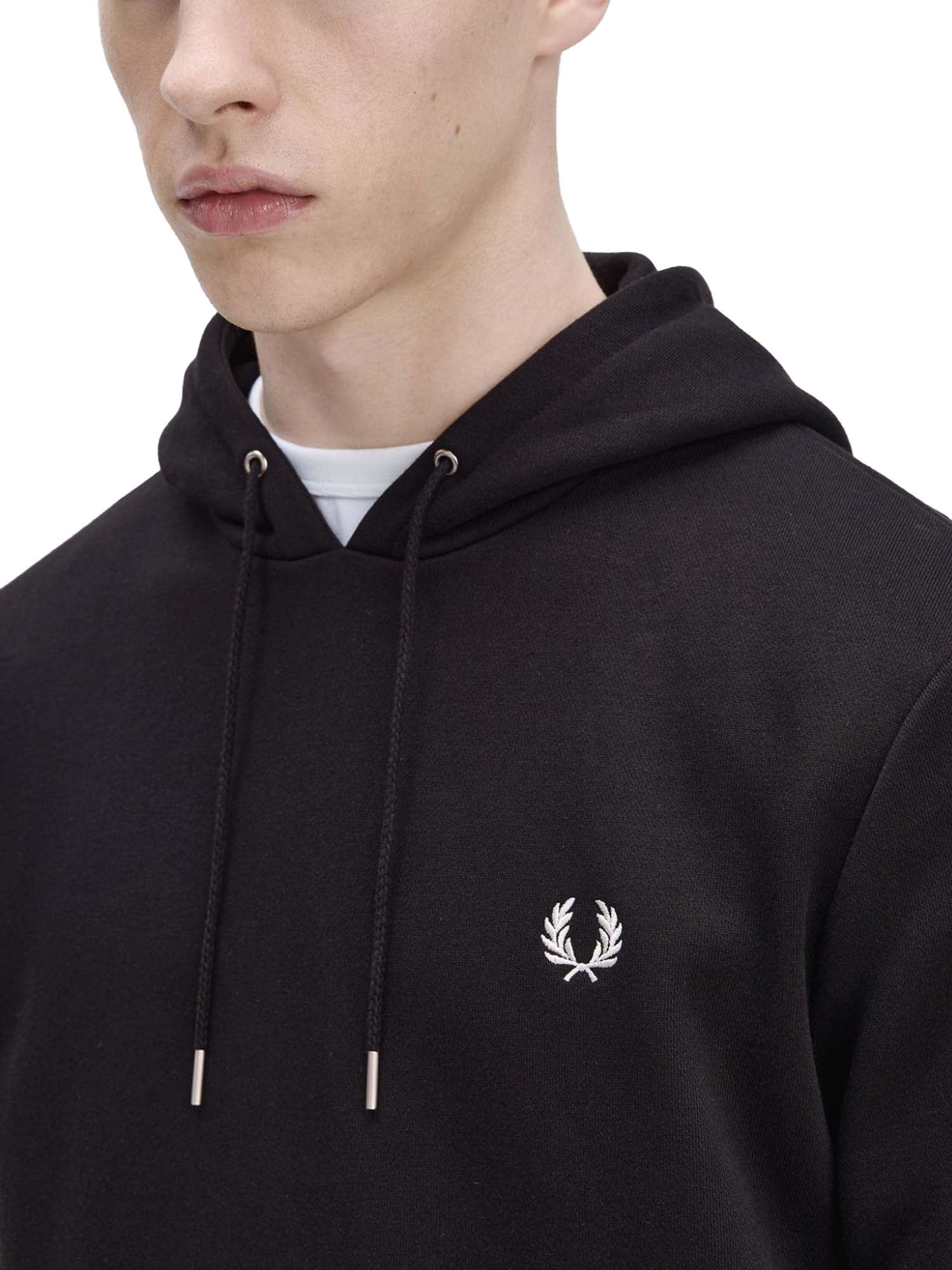 Fred Perry Felpa con cappuccio a righe Nero