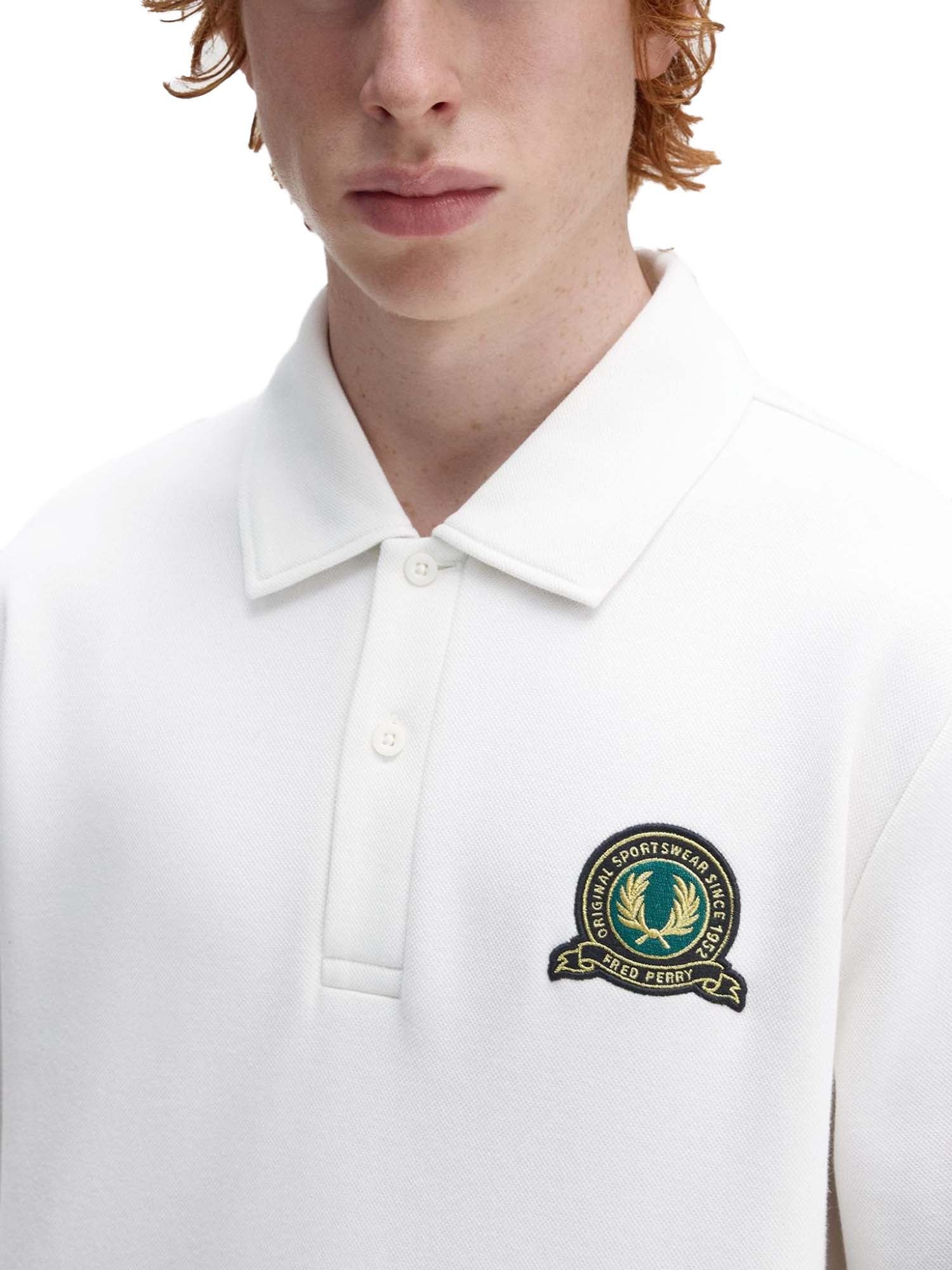 Fred Perry Felpa con colletto Tennis Badge Bianco