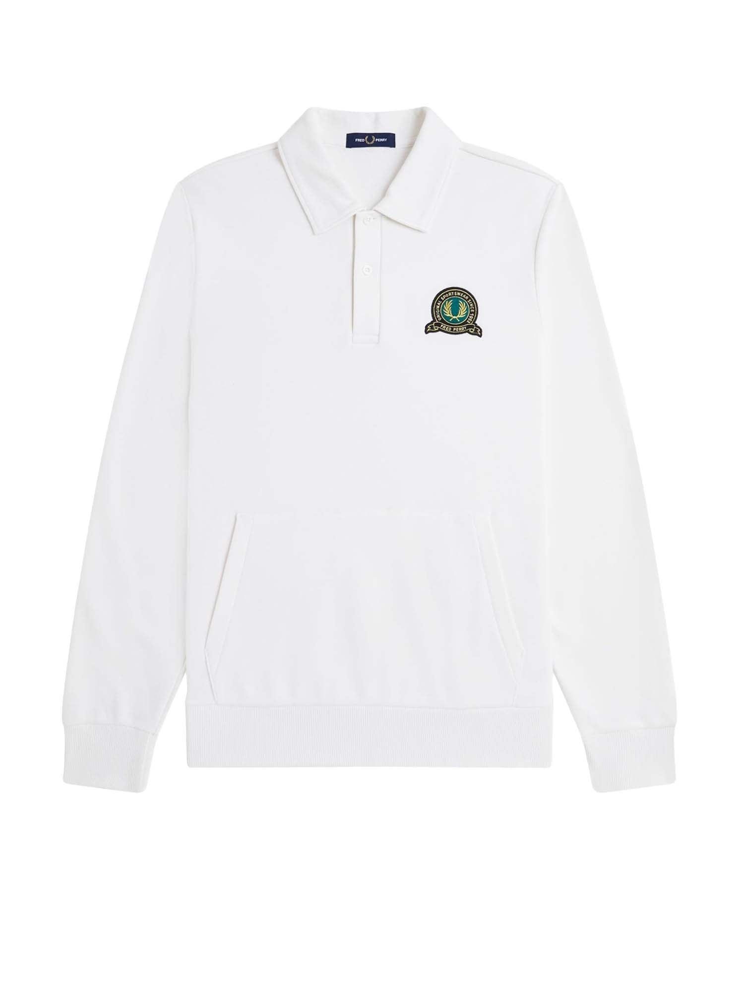 Fred Perry Felpa con colletto Tennis Badge Bianco