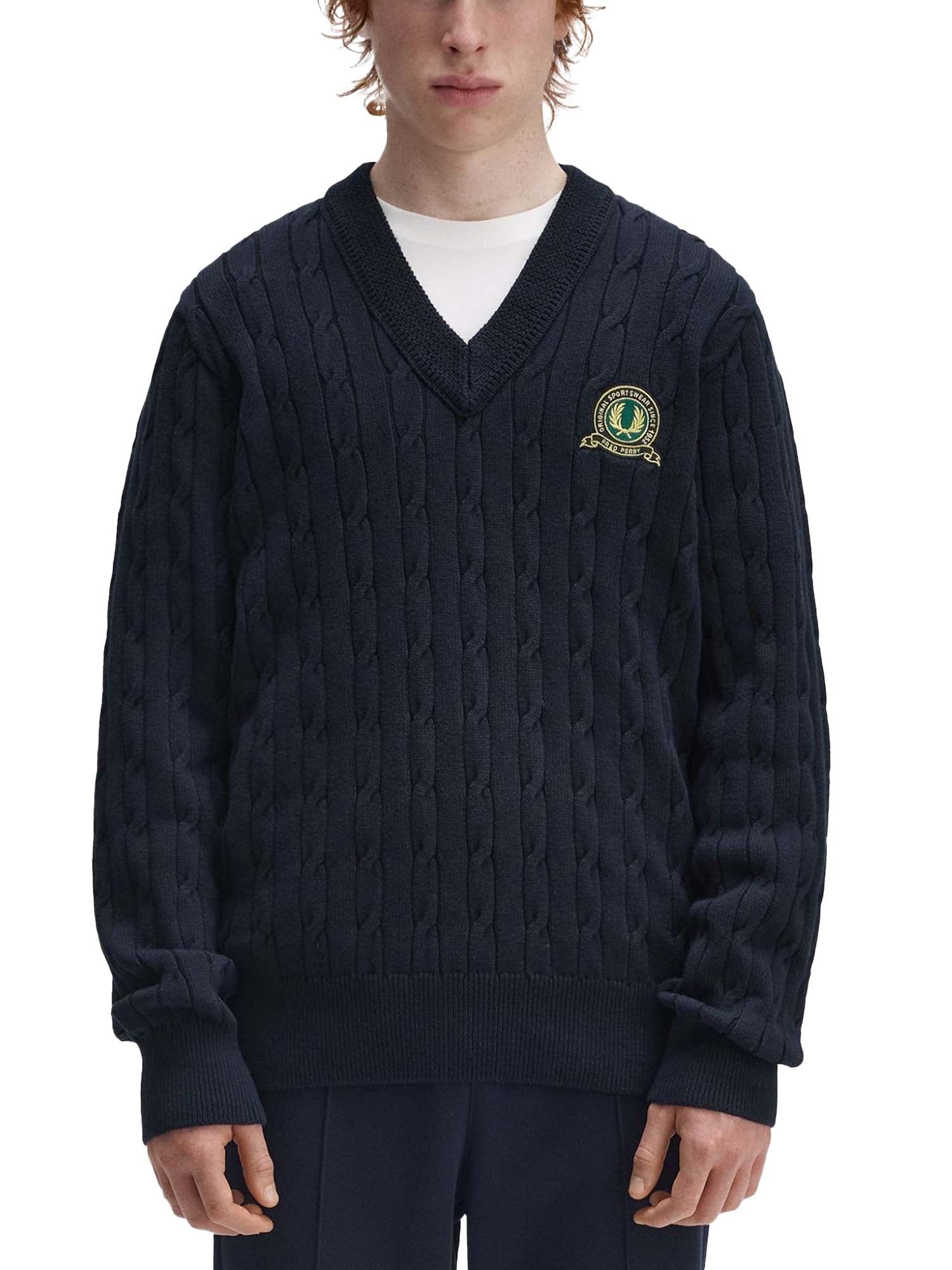 Fred Perry Maglione a trecce Tennis Badge Blu