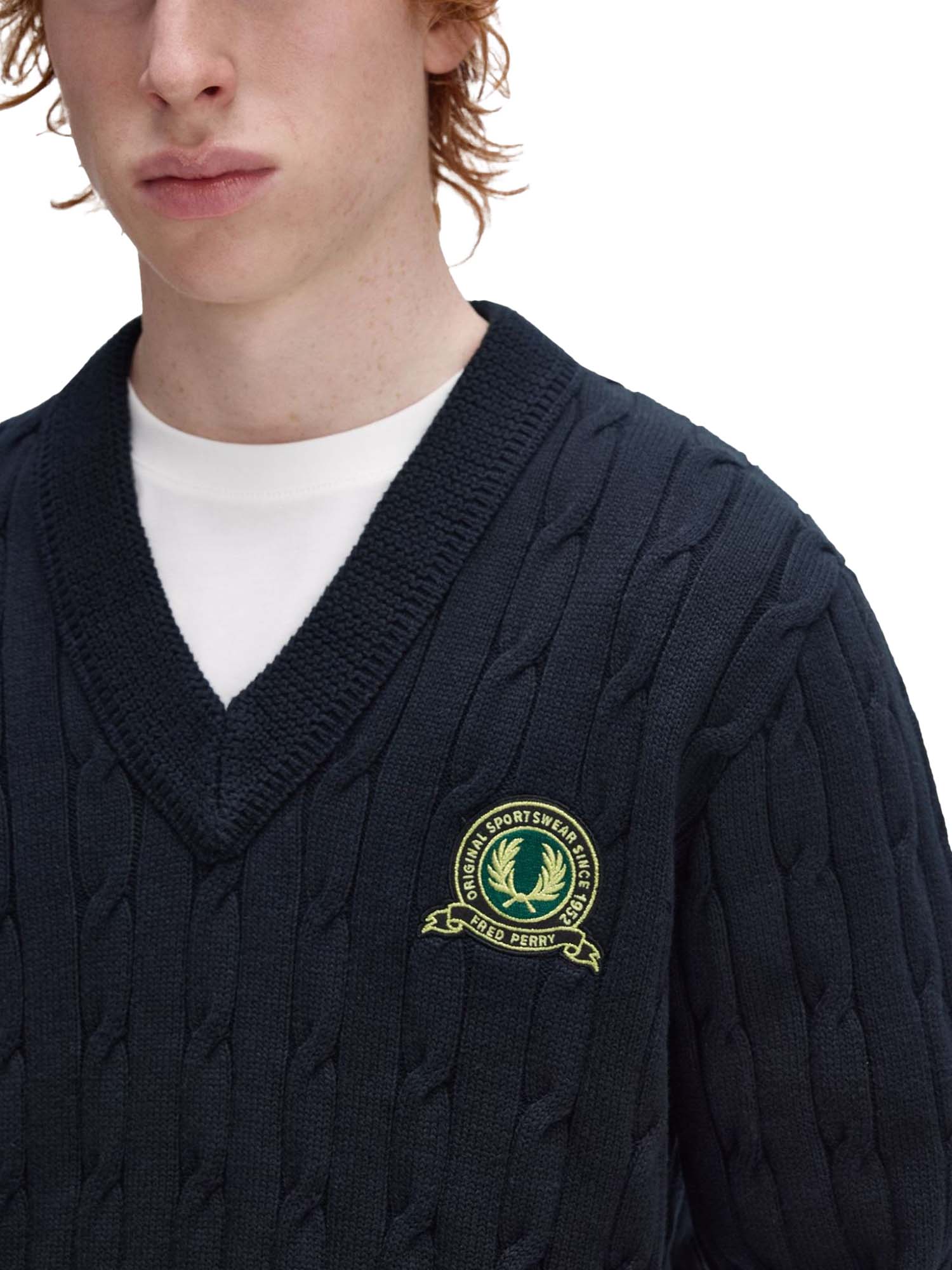 Fred Perry Maglione a trecce Tennis Badge Blu