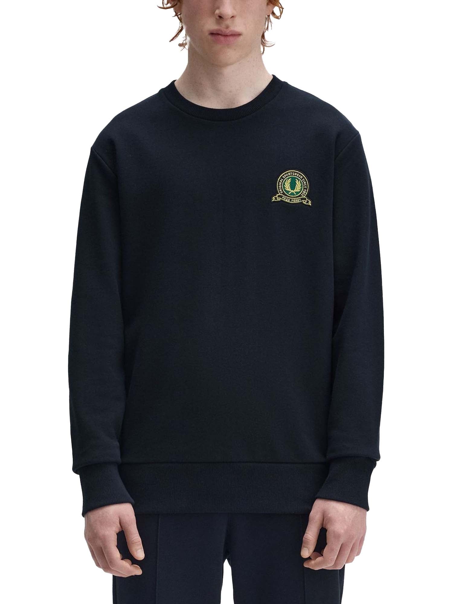 Fred Perry Felpa Tennis Badge Blu