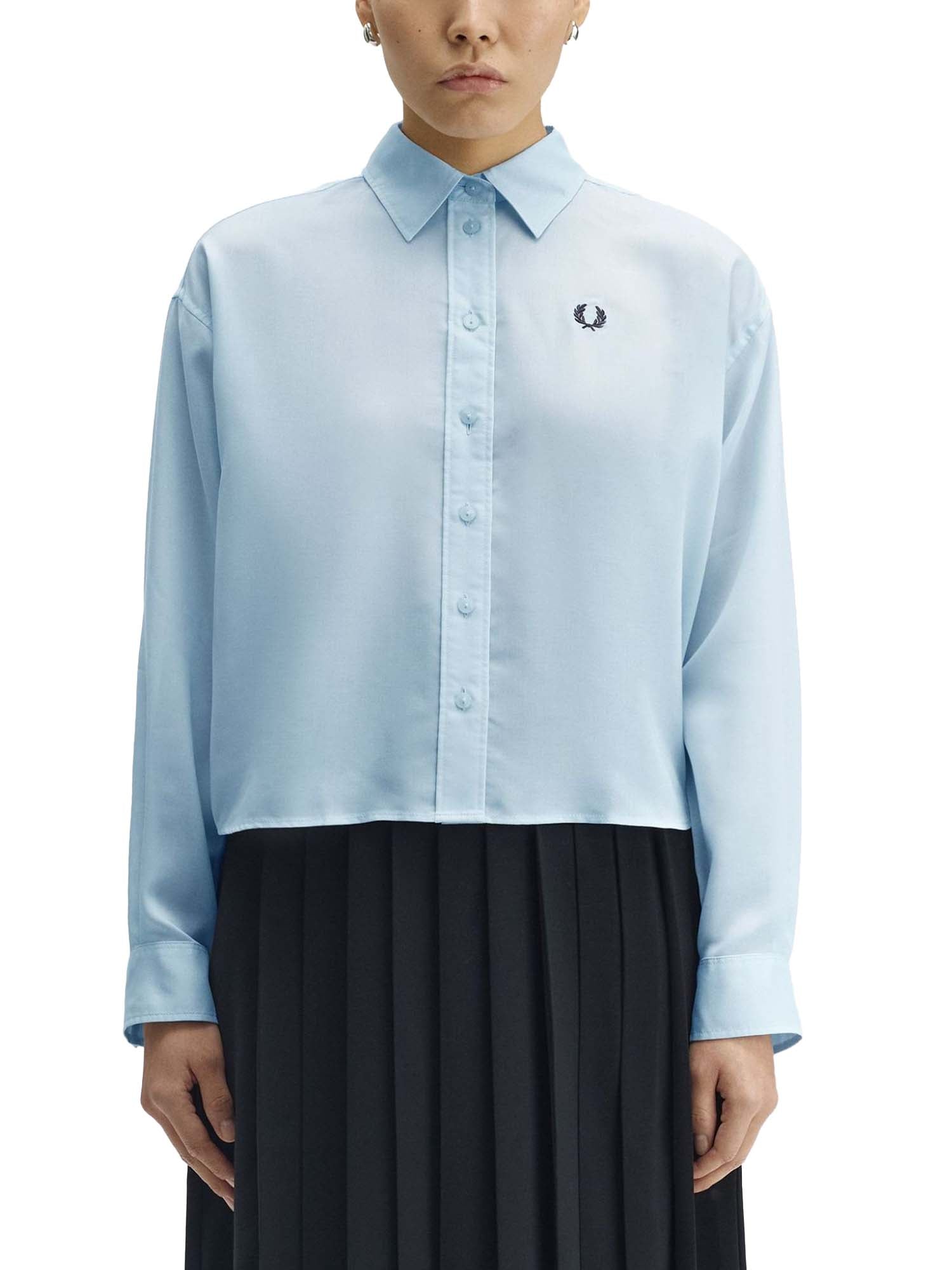 Fred Perry Camicia con bottoni da Donna Azzurro