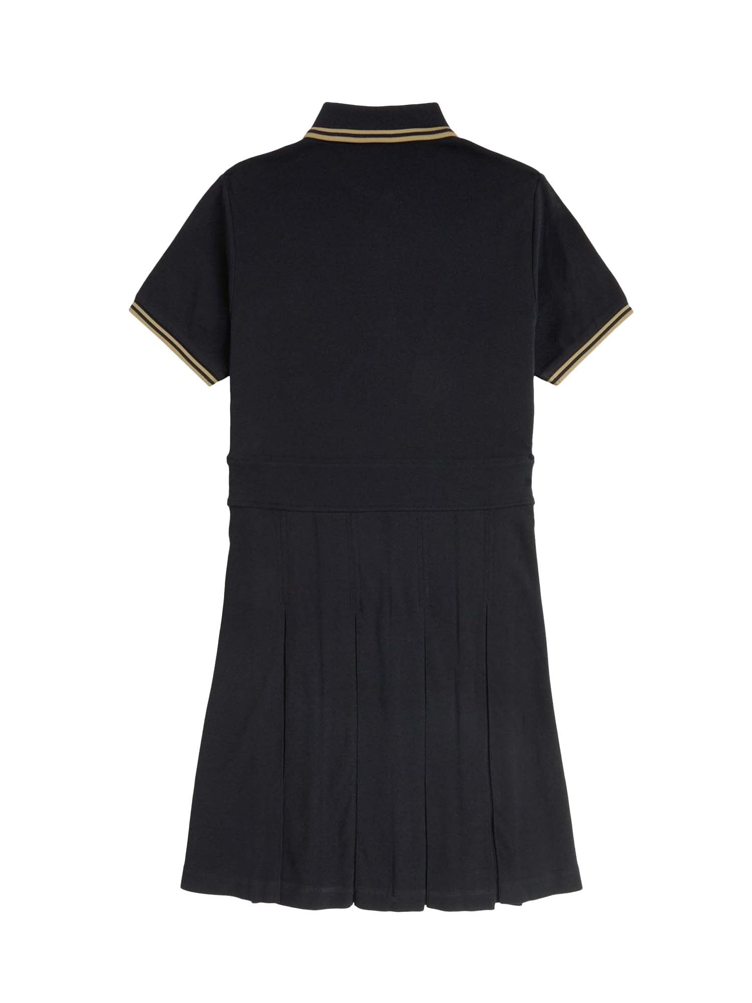 Fred Perry Vestito da tennis plissettato con doppia riga Nero
