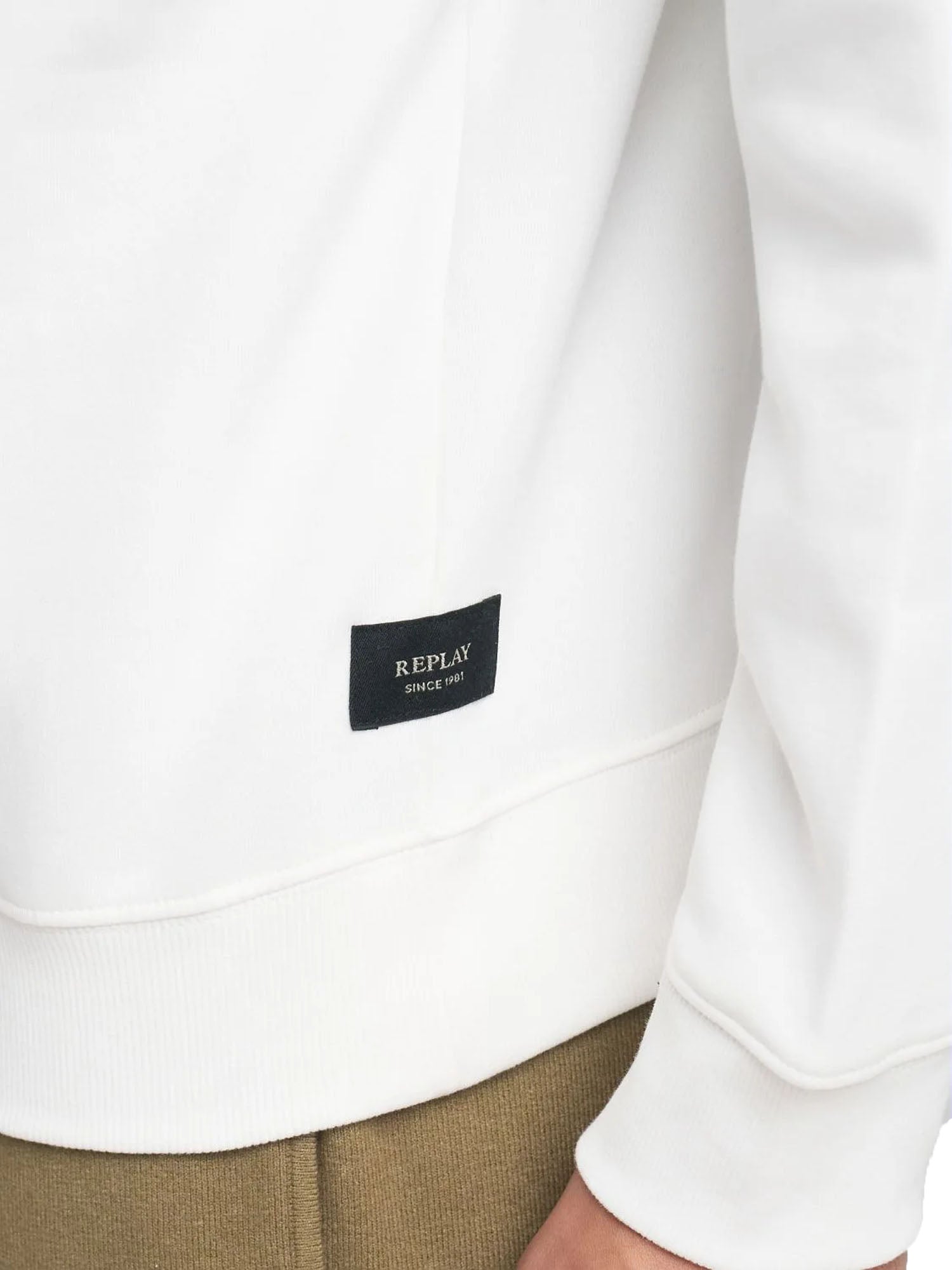 Replay Felpa Cappuccio Uomo Beige