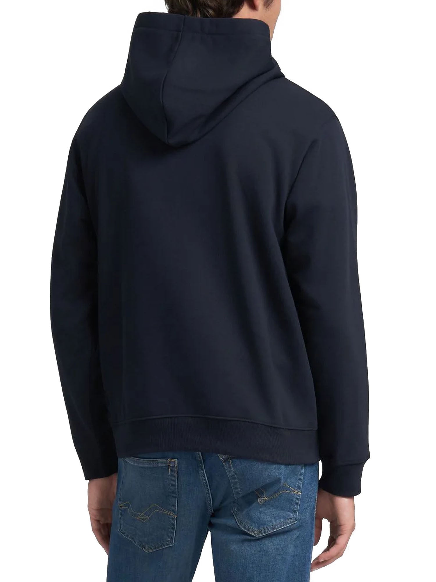 Replay Felpa Cappuccio Uomo Blu