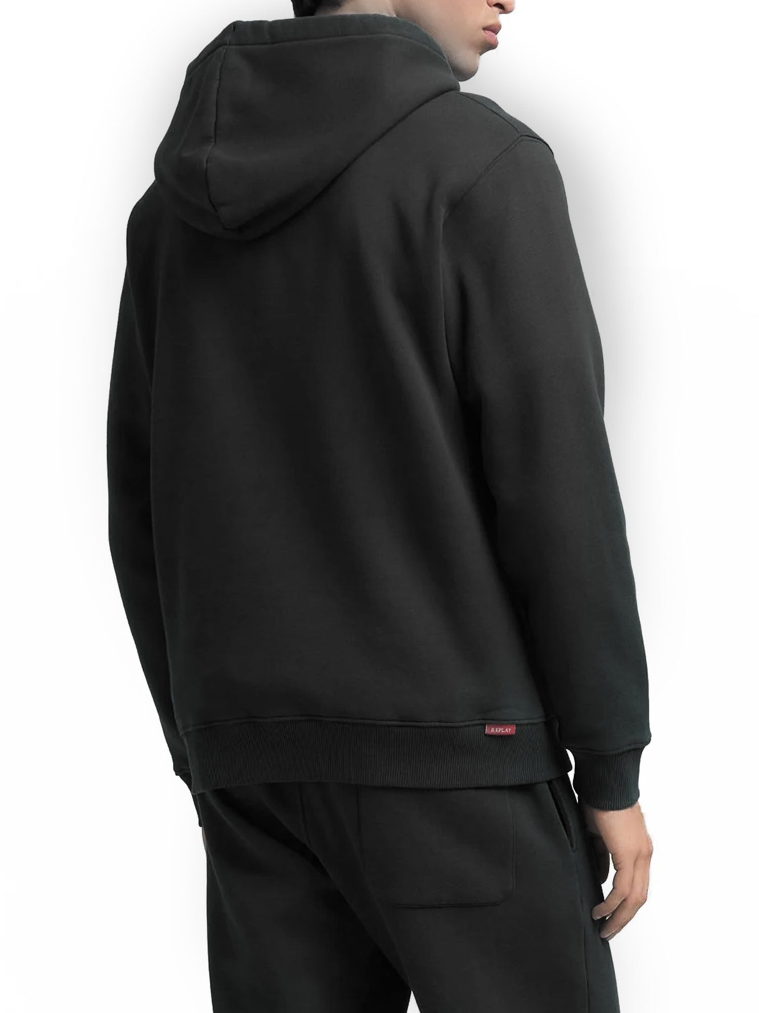 Replay Felpa Cappuccio Uomo Nero