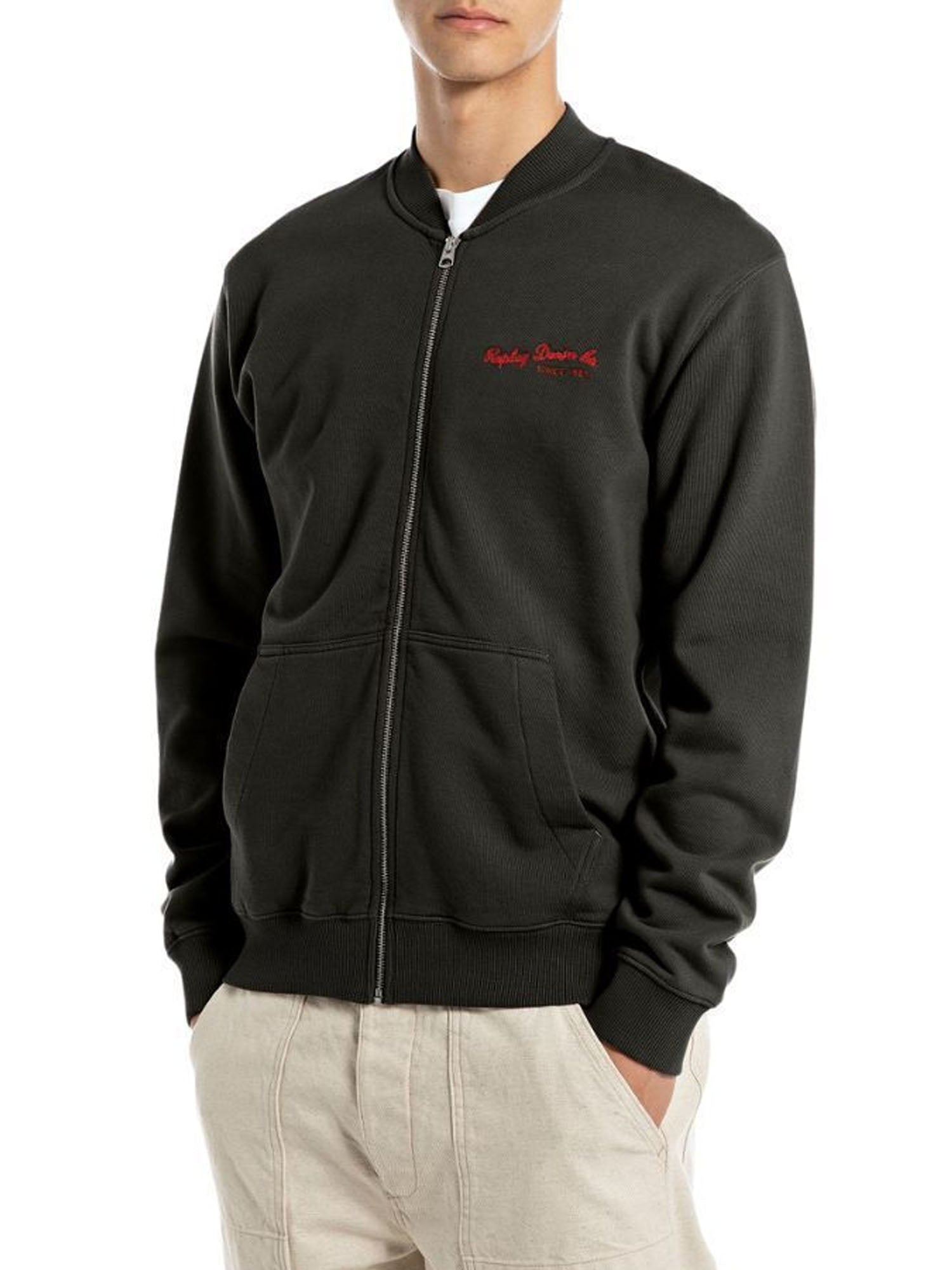 Replay Felpa Zip Uomo Nero