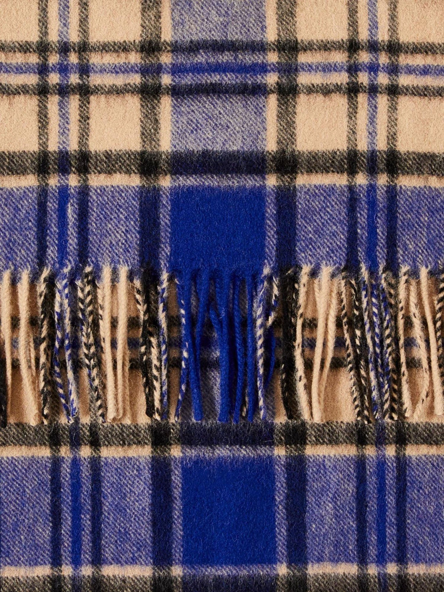 Selected Slhtope Sciarpa di Lana a Quadri Blu