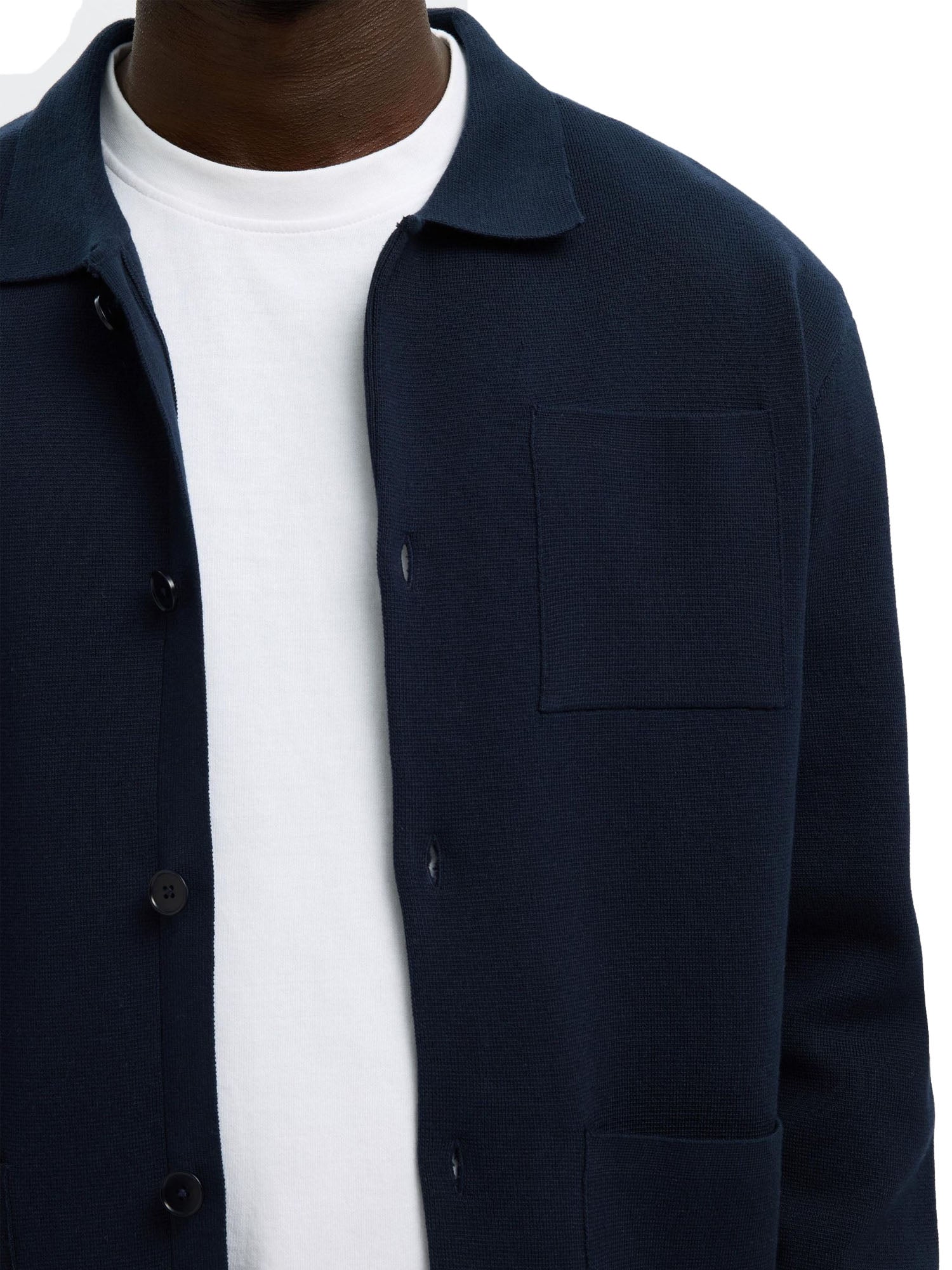 Selected Light Relaxed Polo Cardigan Noos Blu