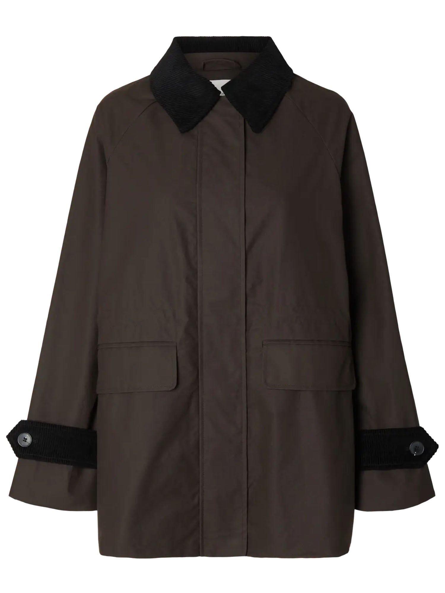Selected Giacca SLWWILMA Waxed Marrone