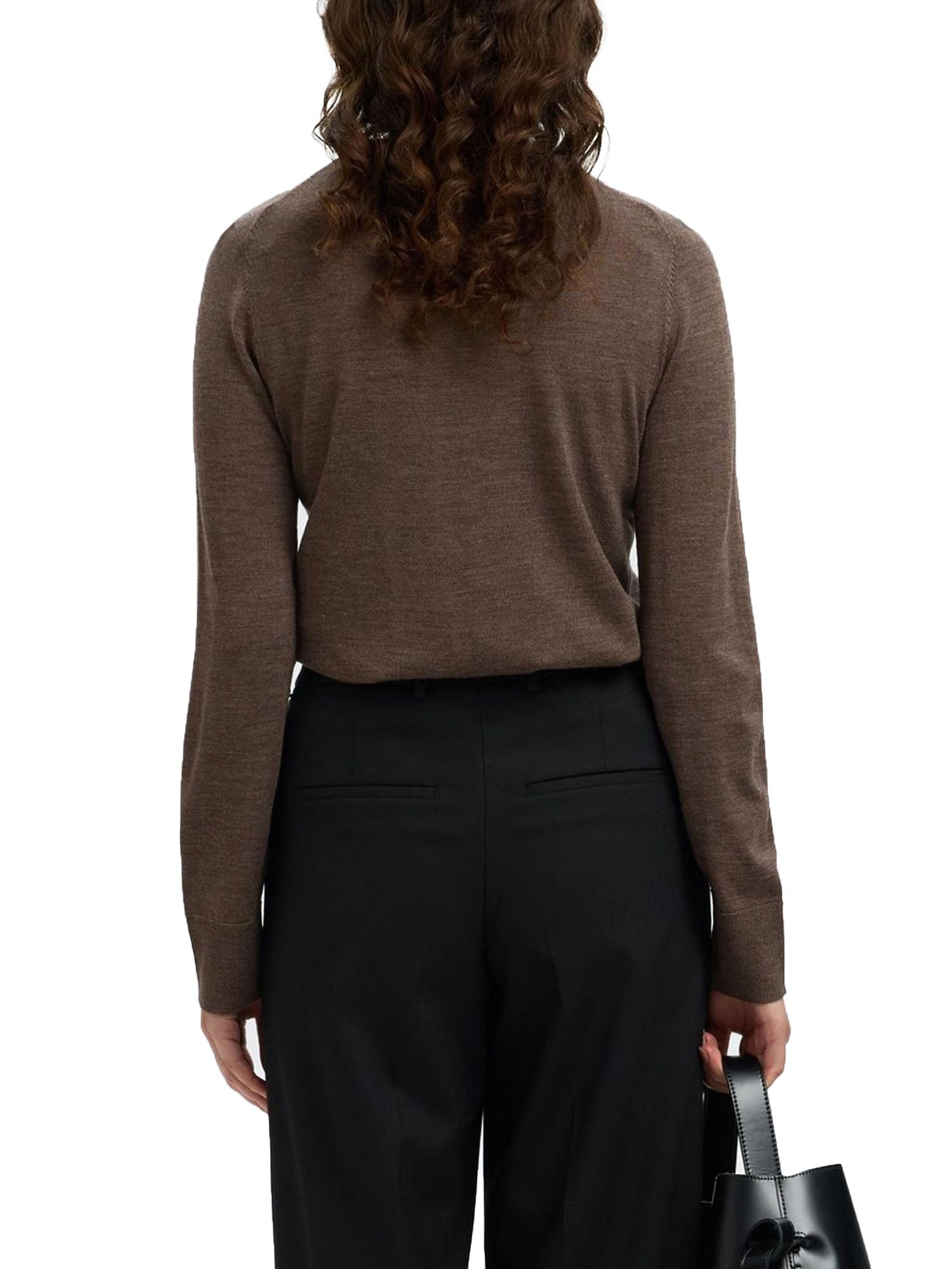 Selected Slfthea Ls Knit Merino Beige