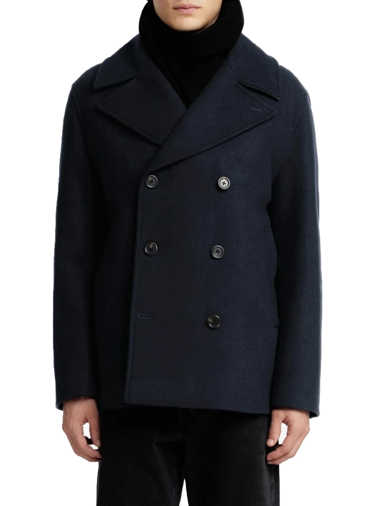 Selected Slharchive Wool Blend Cappotto Doppiopetto Blu