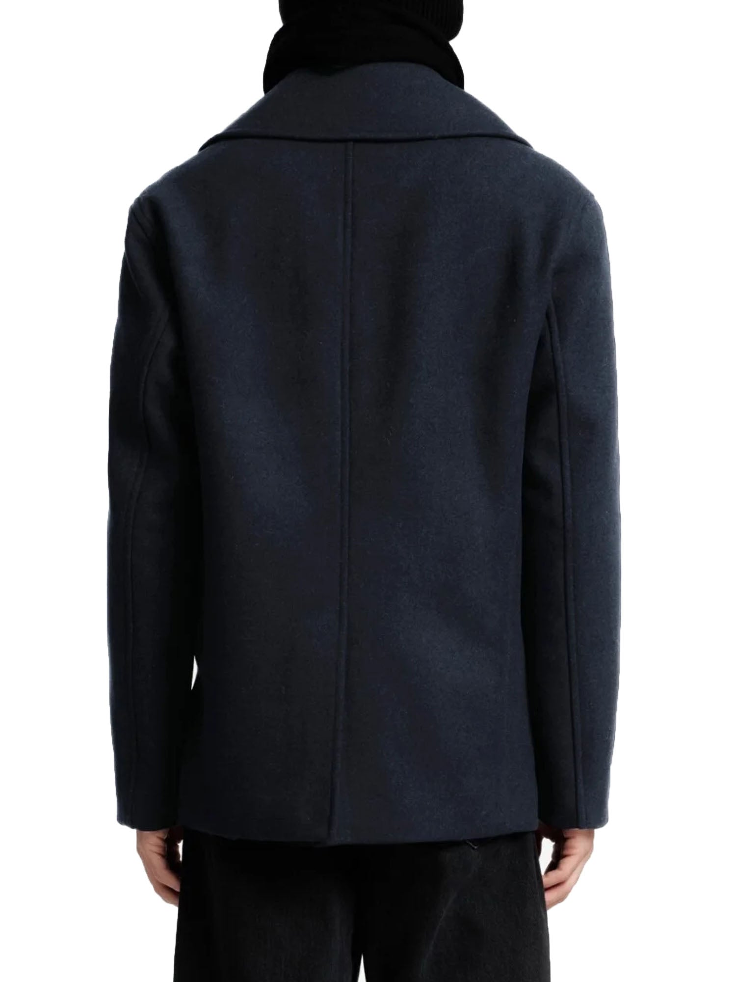 Selected Slharchive Wool Blend Cappotto Doppiopetto Blu