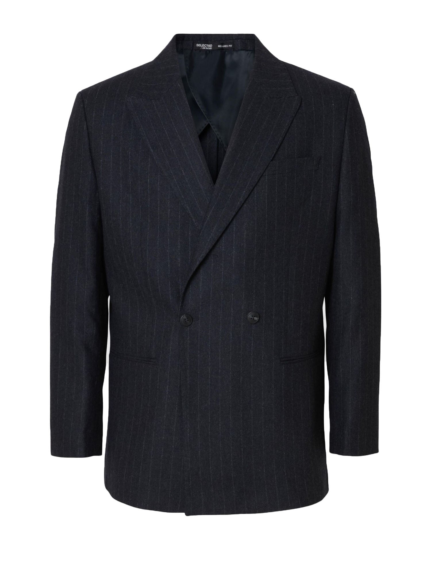 Selected Slhrelaxed Anderson Wool Blend Doppio Petto Blu