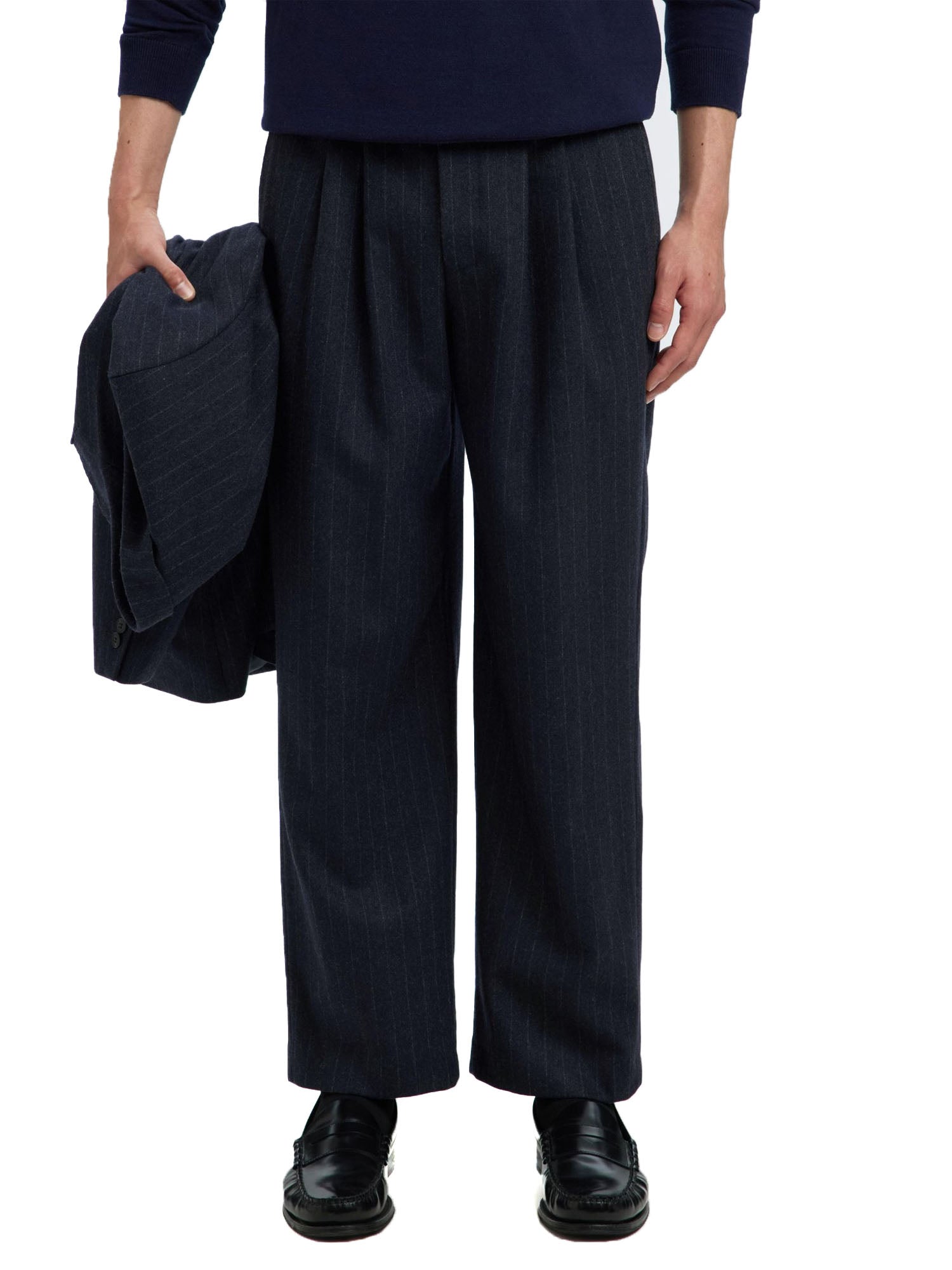 Selected Slhrelaxed Anderson Wool Blend Pantalone Blu