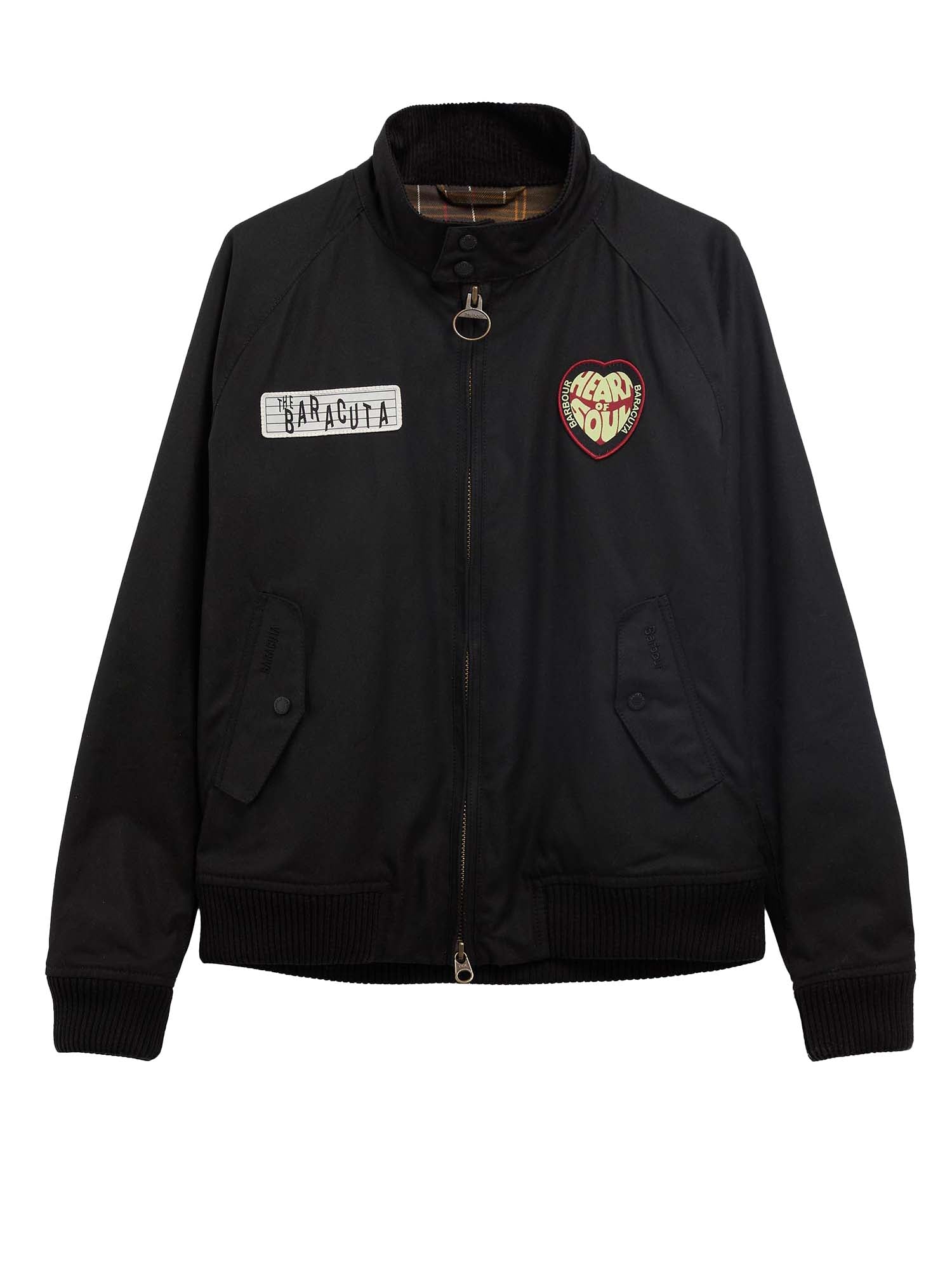 Baracuta Giacca cerata Porton con badge Barbour x Baracuta Nero