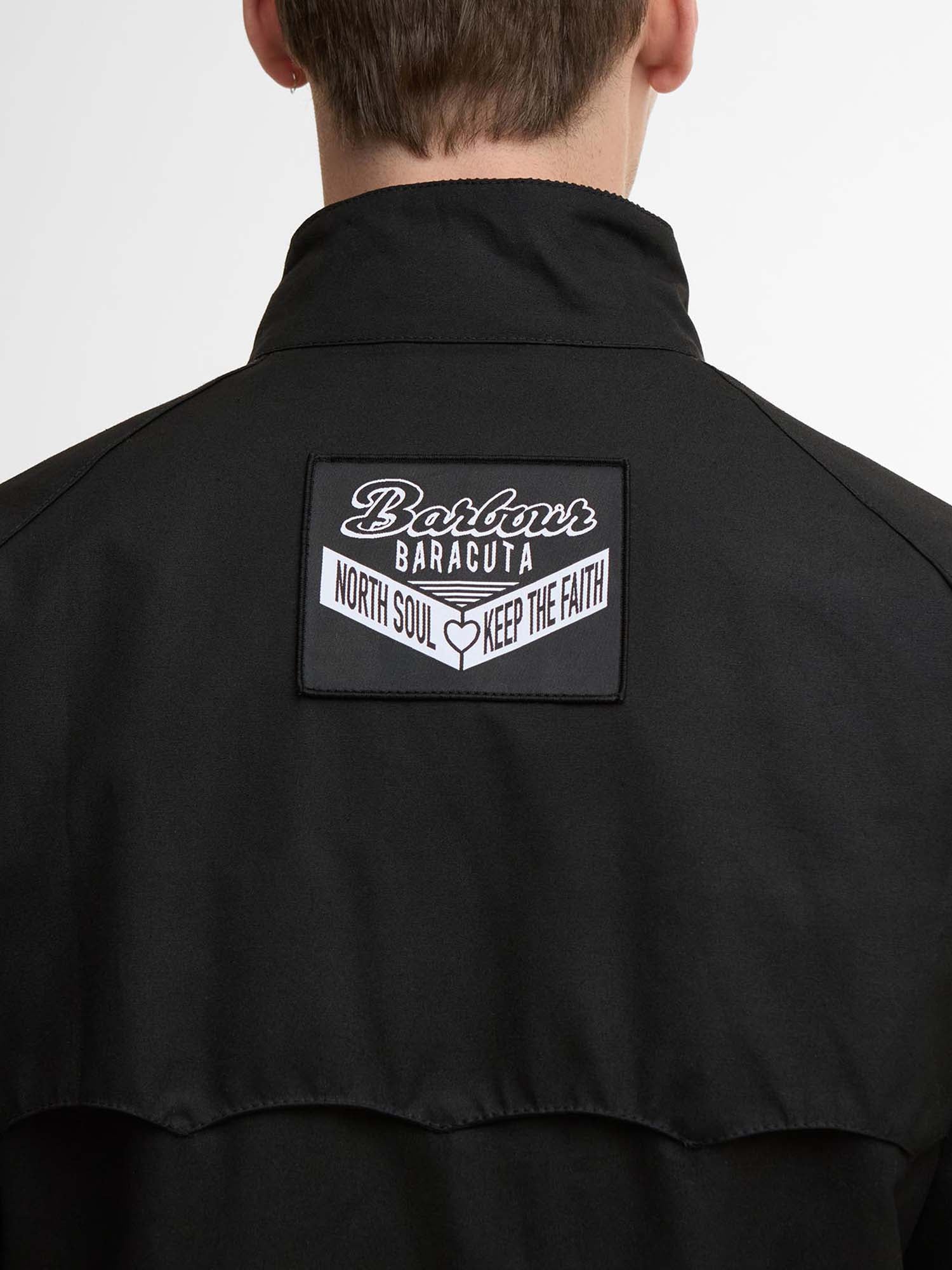 Baracuta Giacca cerata Porton con badge Barbour x Baracuta Nero
