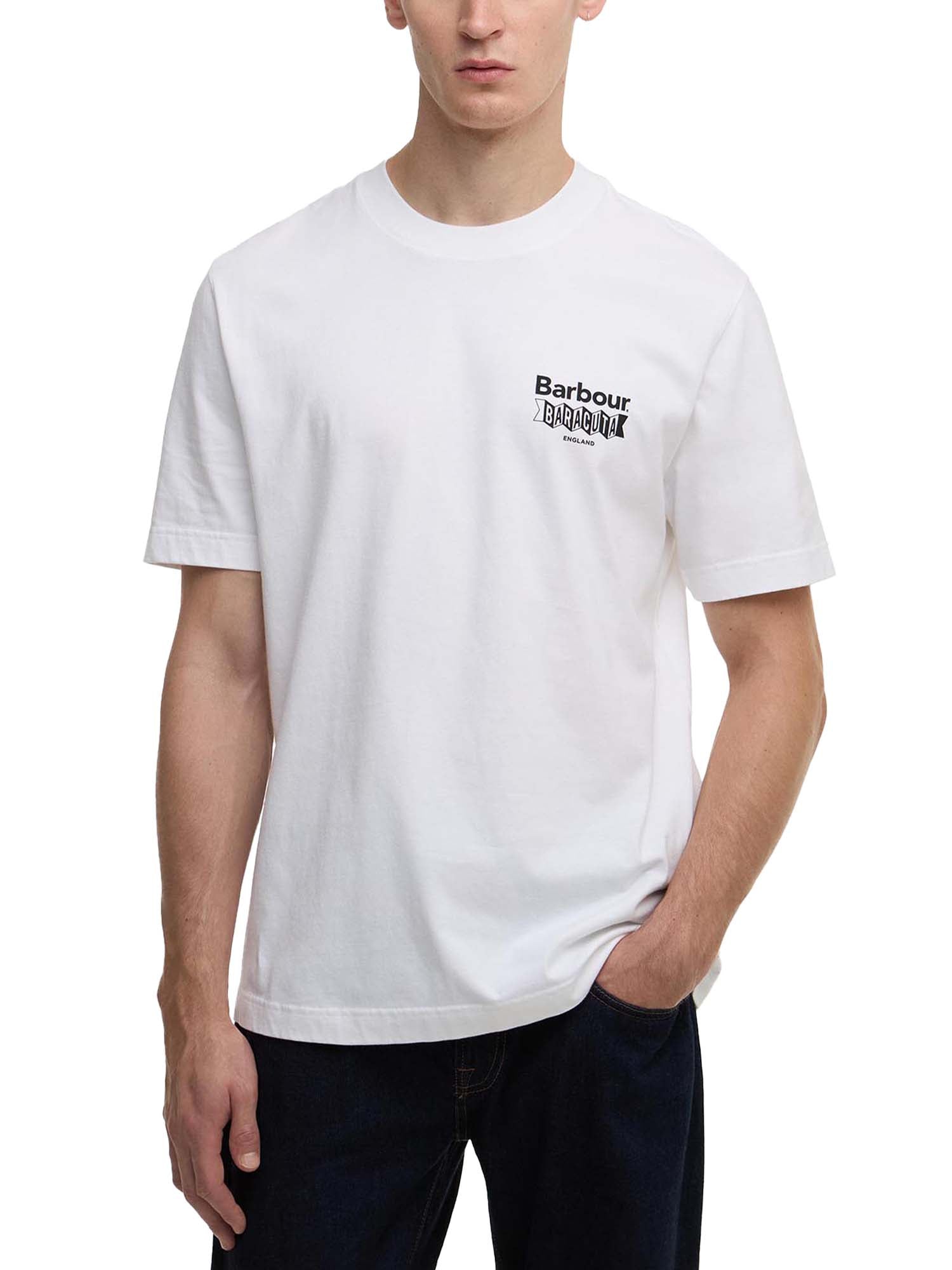 Baracuta T-shirt oversize All Nighter Barbour x Baracuta Bianco
