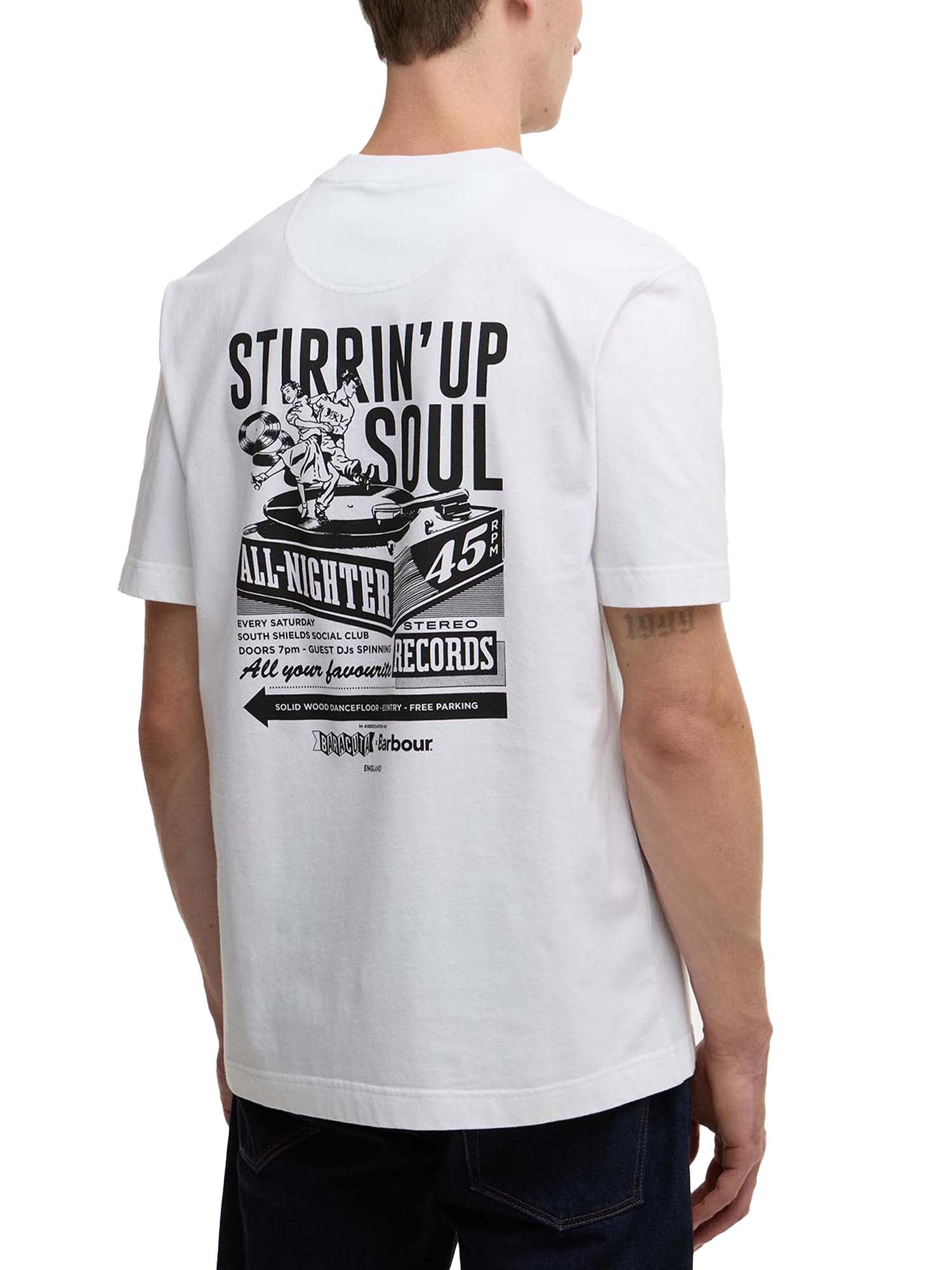 Baracuta T-shirt oversize All Nighter Barbour x Baracuta Bianco