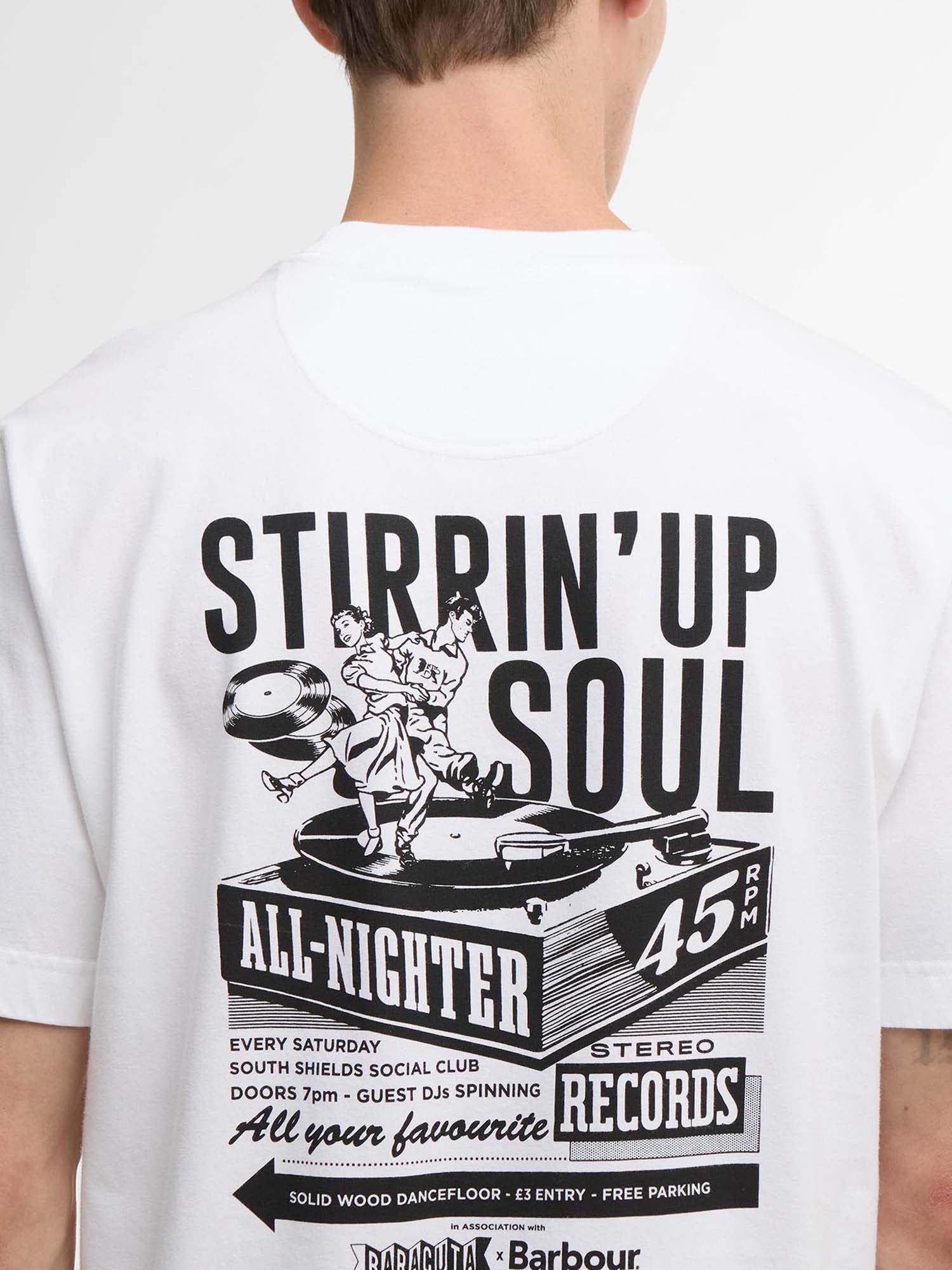 Baracuta T-shirt oversize All Nighter Barbour x Baracuta Bianco