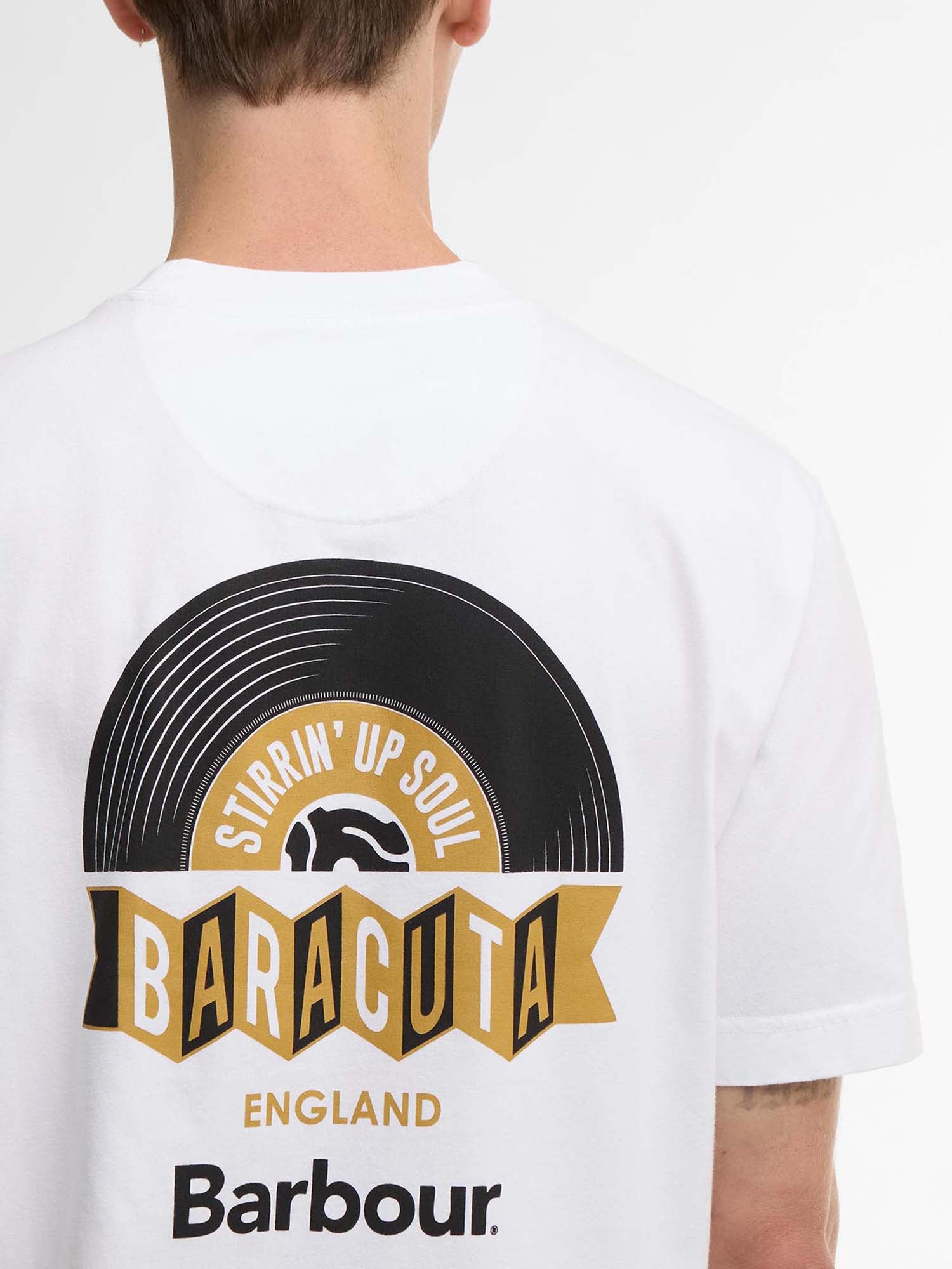 Baracuta T-shirt oversize Vinyl Barbour x Baracuta Bianco