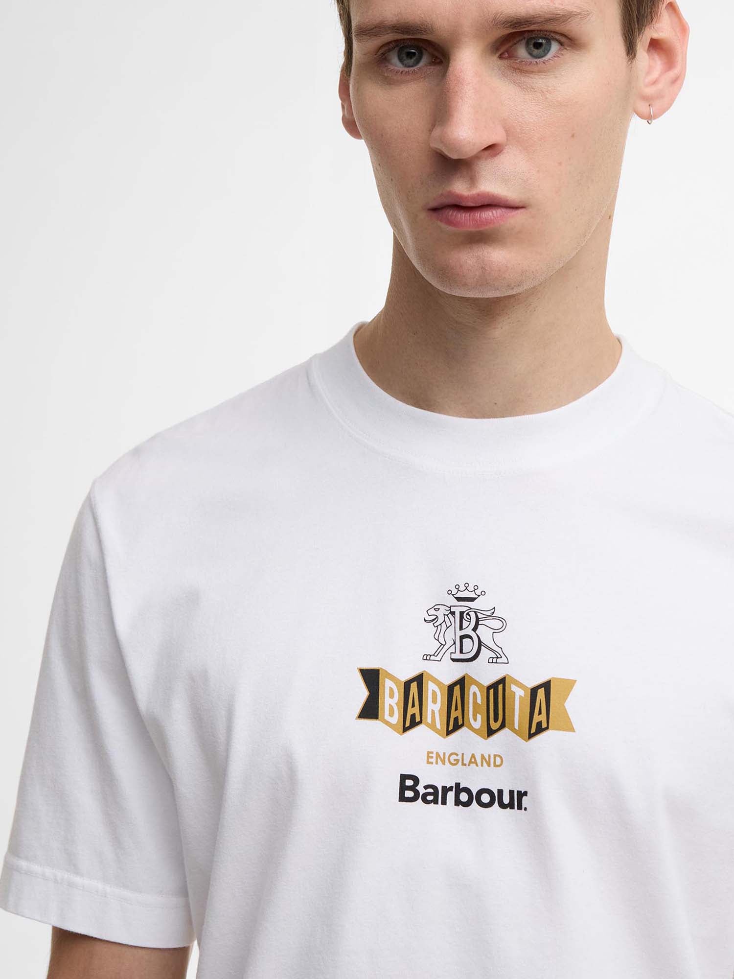 Baracuta T-shirt oversize Vinyl Barbour x Baracuta Bianco