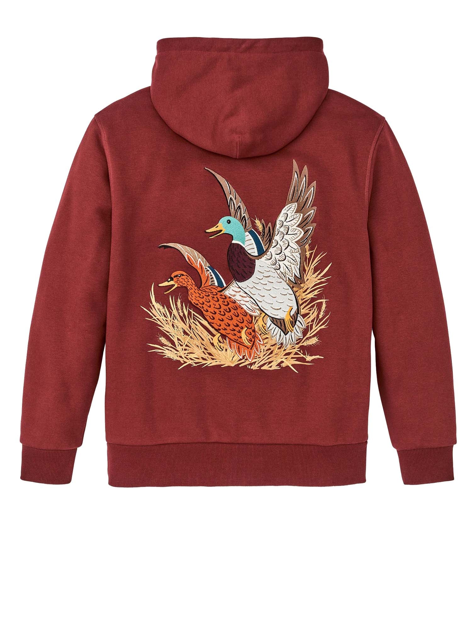 Filson Felpa Ricamata con Cappuccio Prospector Rosso