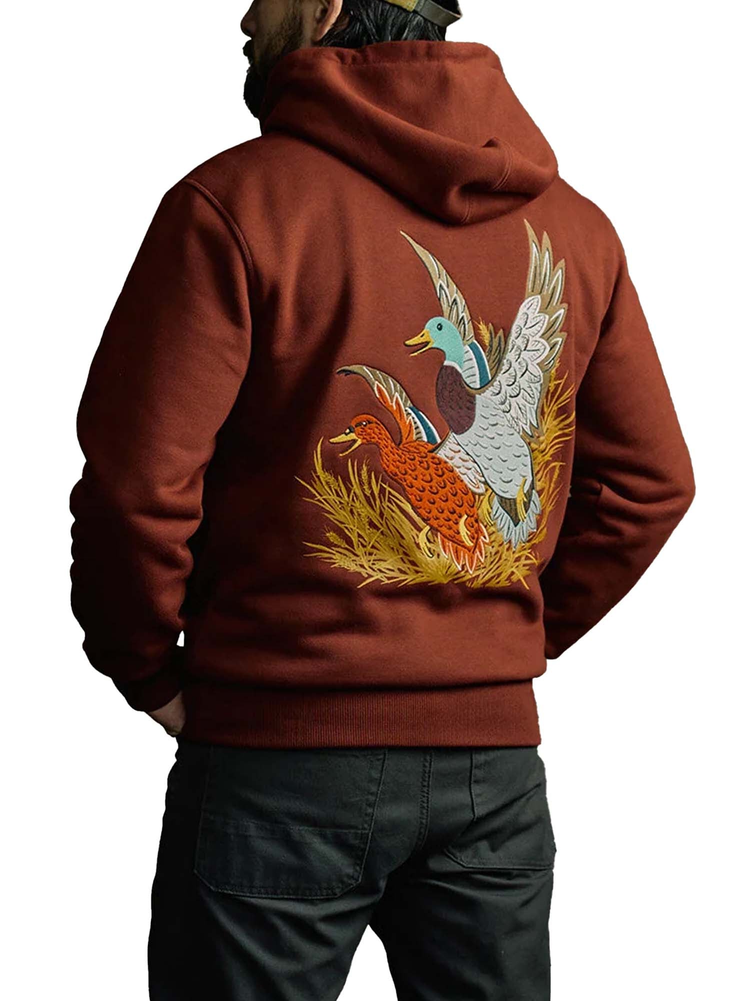 Filson Felpa Ricamata con Cappuccio Prospector Rosso