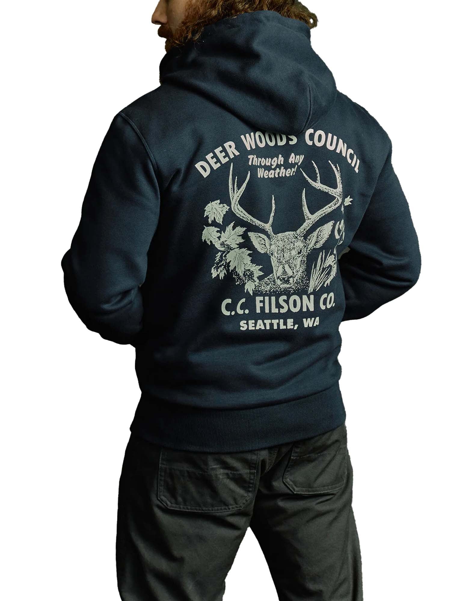 Filson Felpa Con Cappuccio Prospector Graphic Blu