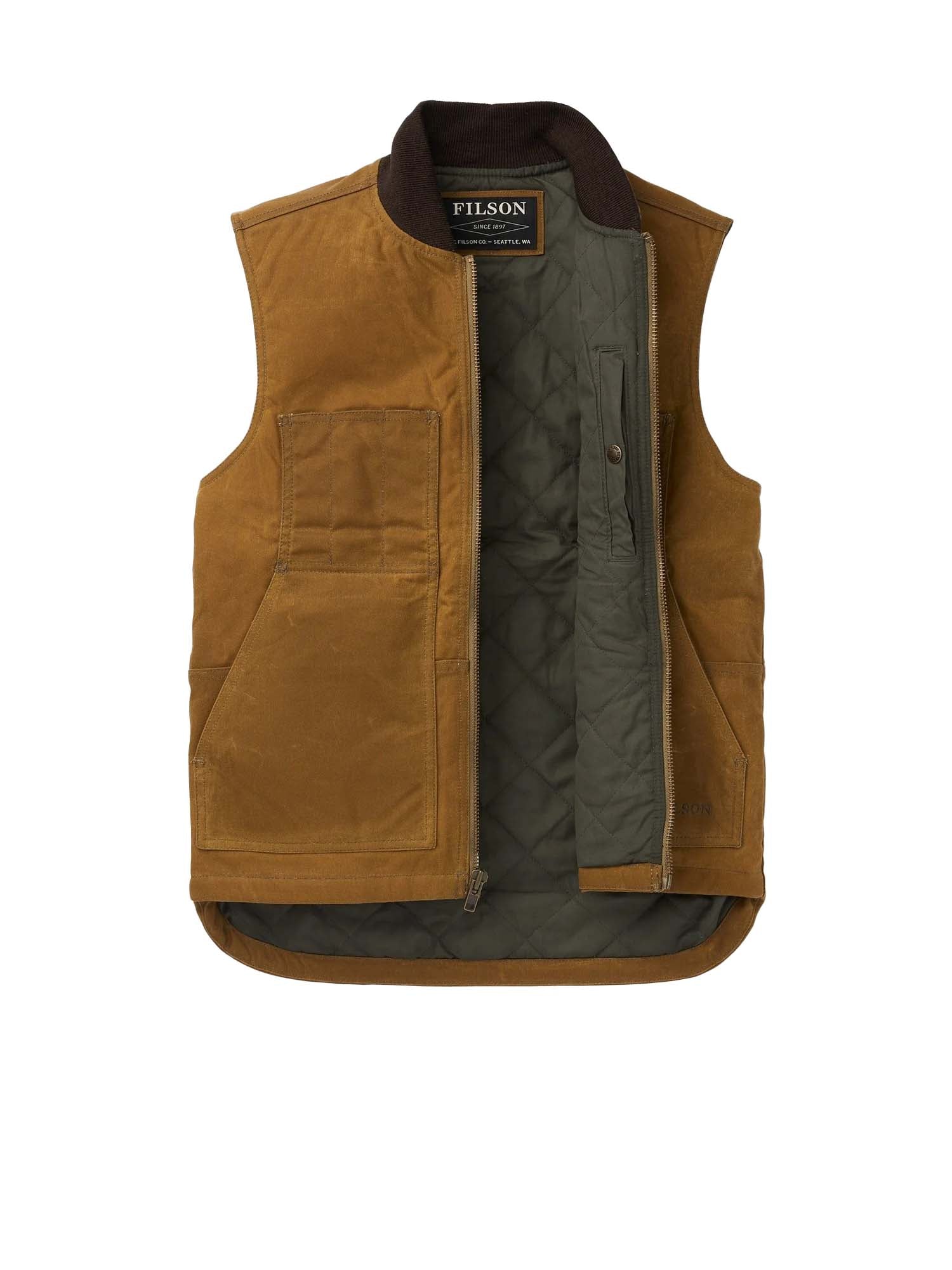 Filson Tin Cloth Insulated Work Vest Marrone