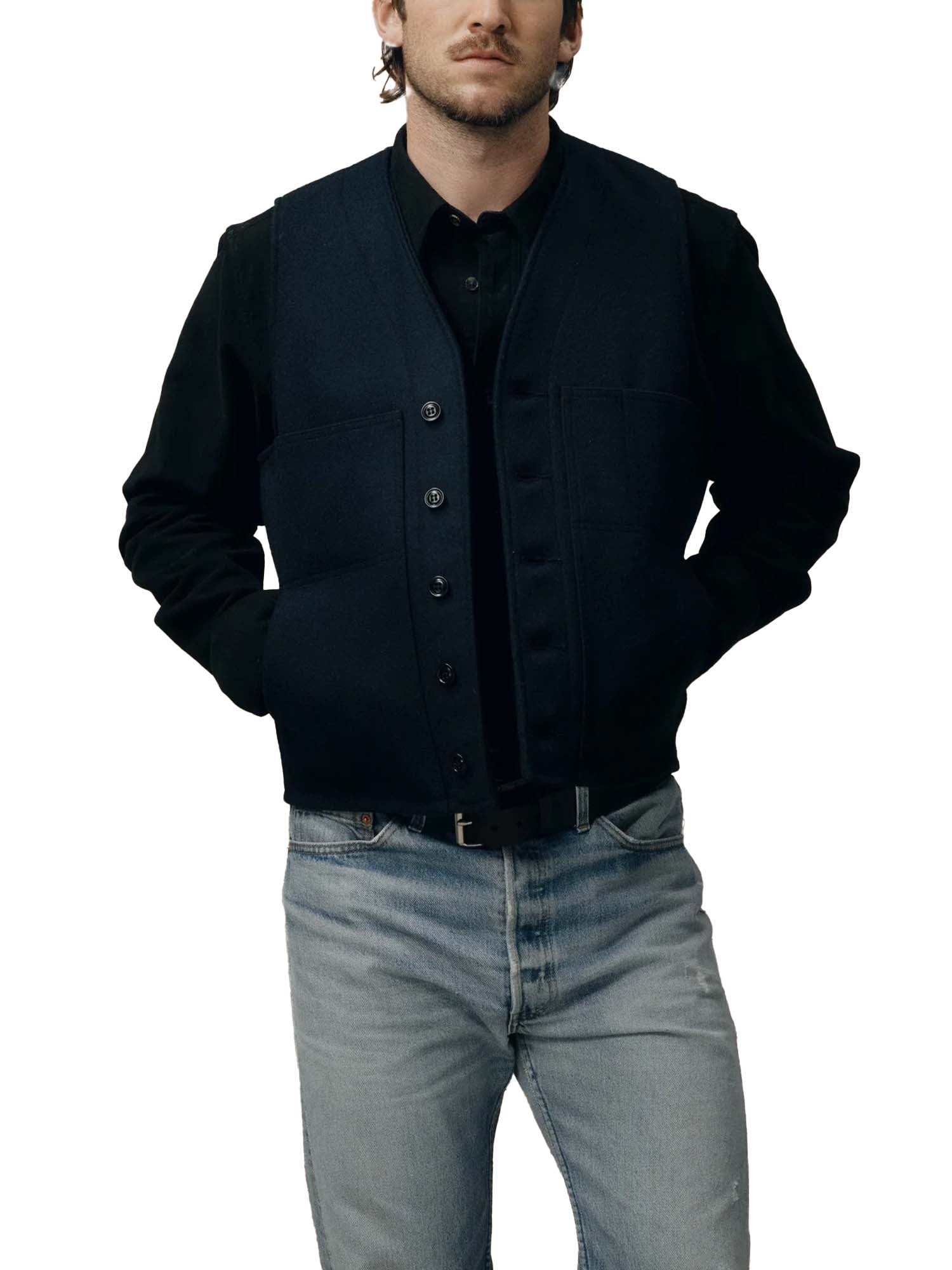 Filson Mackinaw Wool Vest Blu