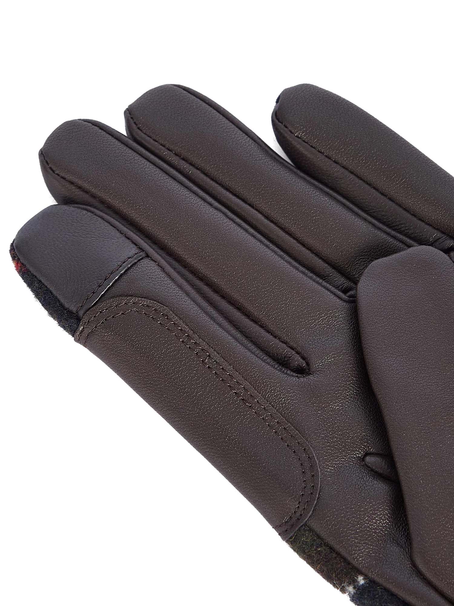 Barbour Guanti in tartan Aubrey Nero