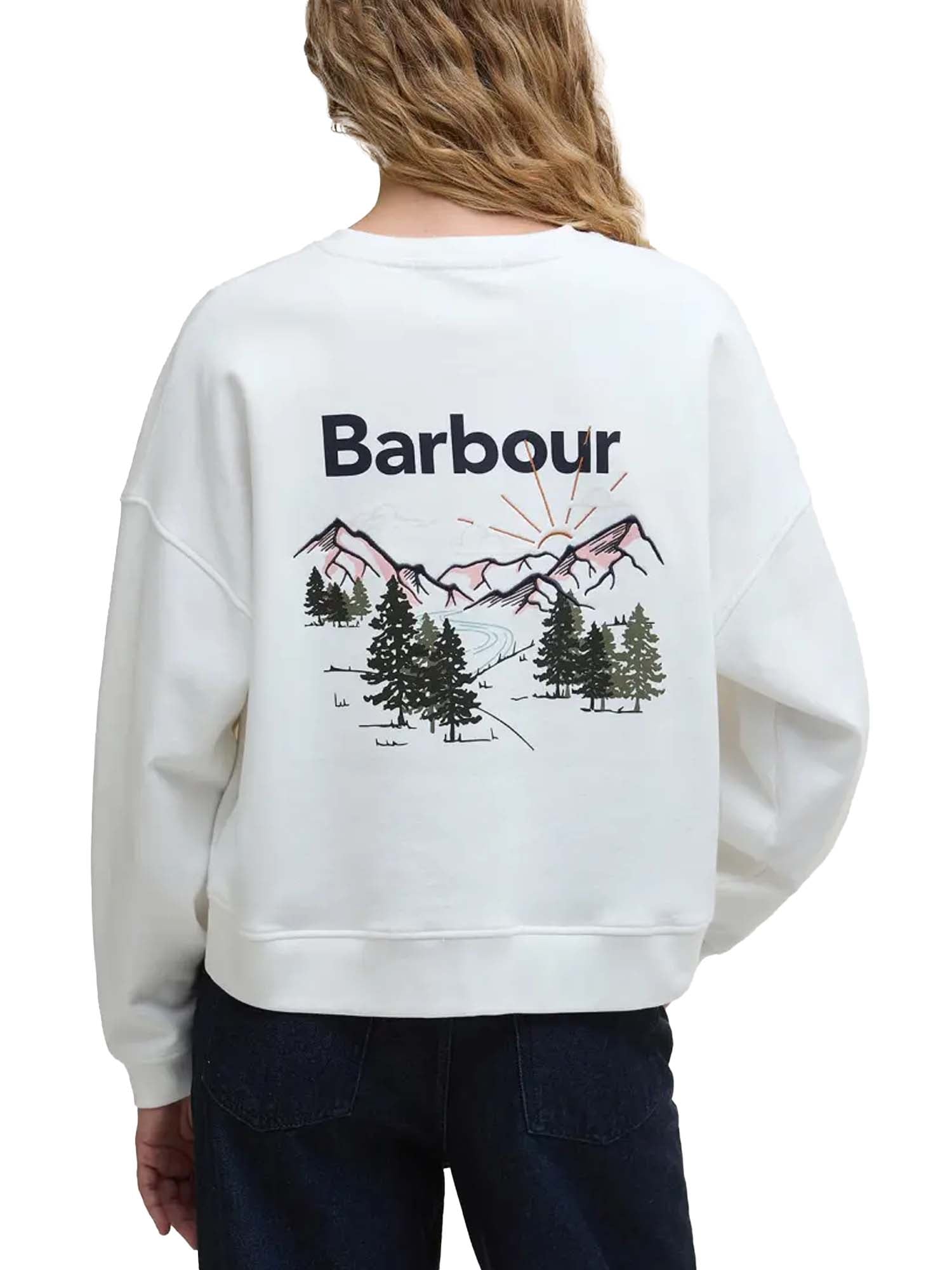 Barbour Felpa Harper Bianco