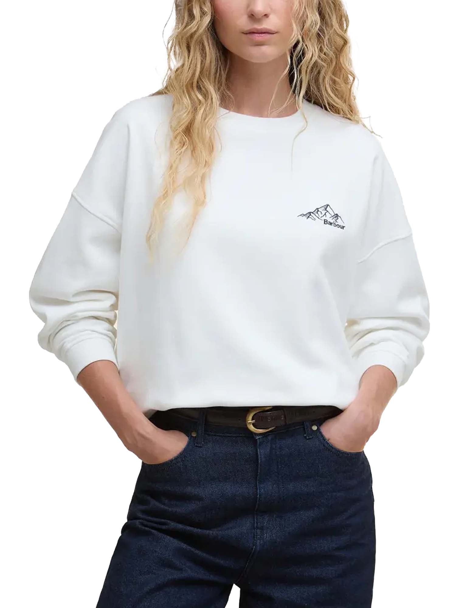 Barbour Felpa Harper Bianco