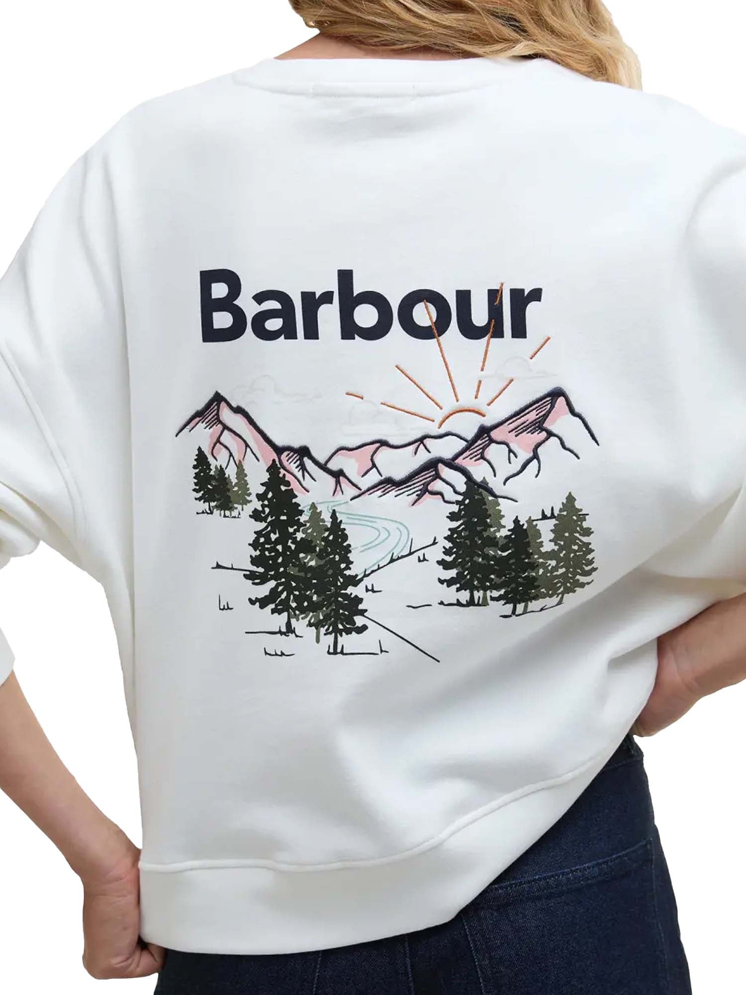 Barbour Felpa Harper Bianco