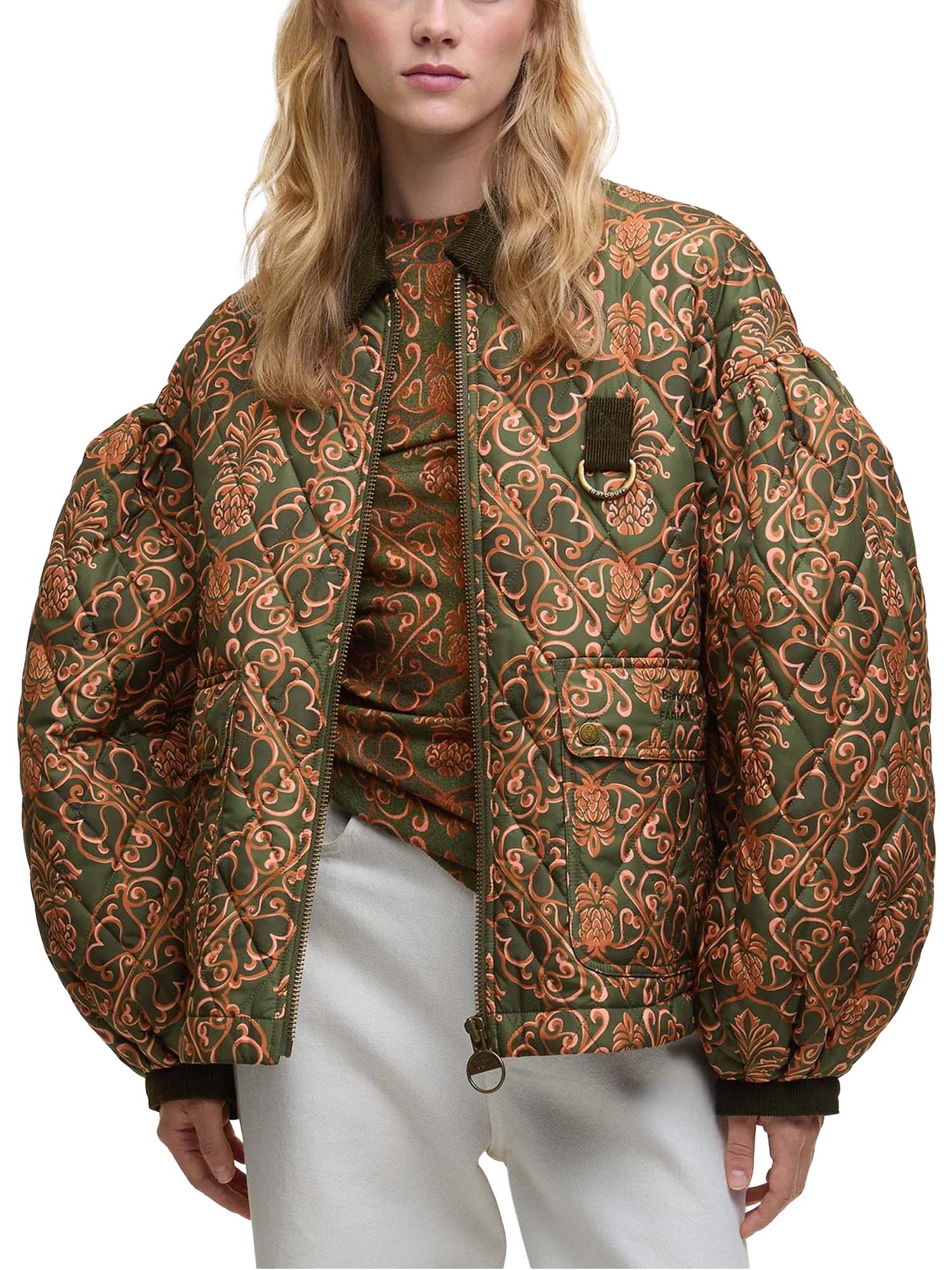 Barbour Piumino Luisa Quilt Barbour x FARM Rio Multicolore