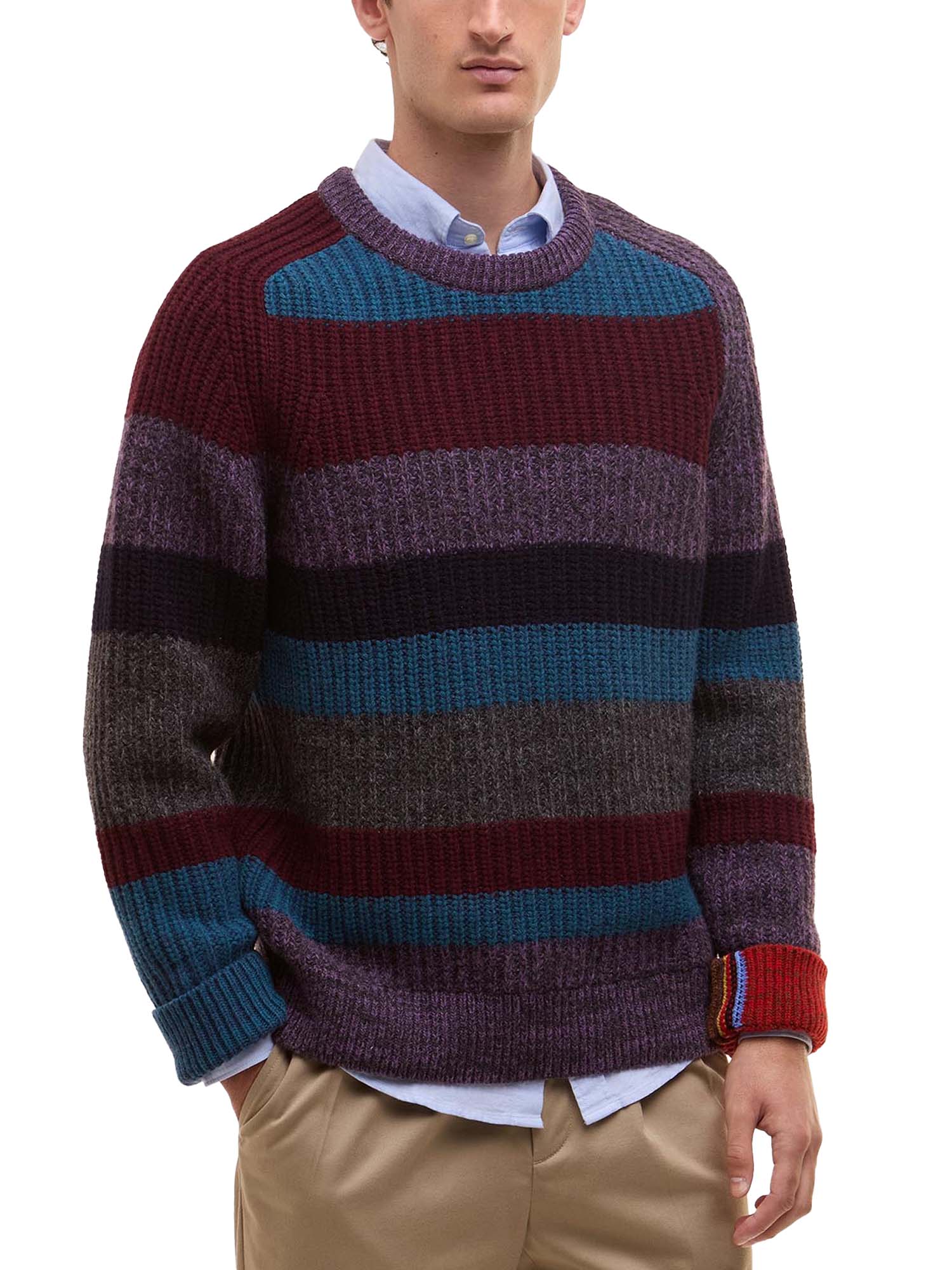 Barbour Maglione girocollo a righe multicolor - Paul Smith loves Barbour Multicolore