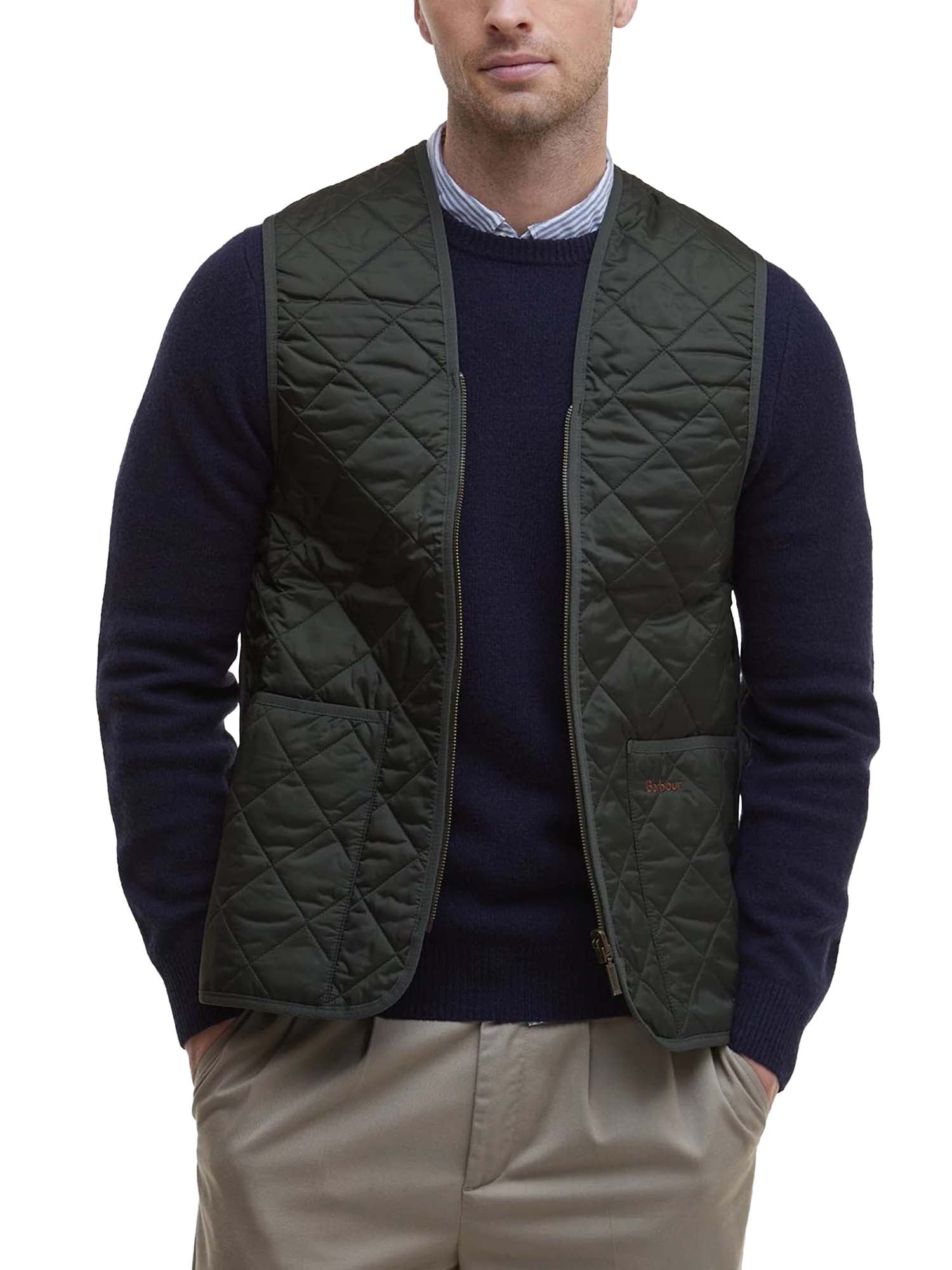 Barbour Gilet trapuntato/fodera con zip Verde