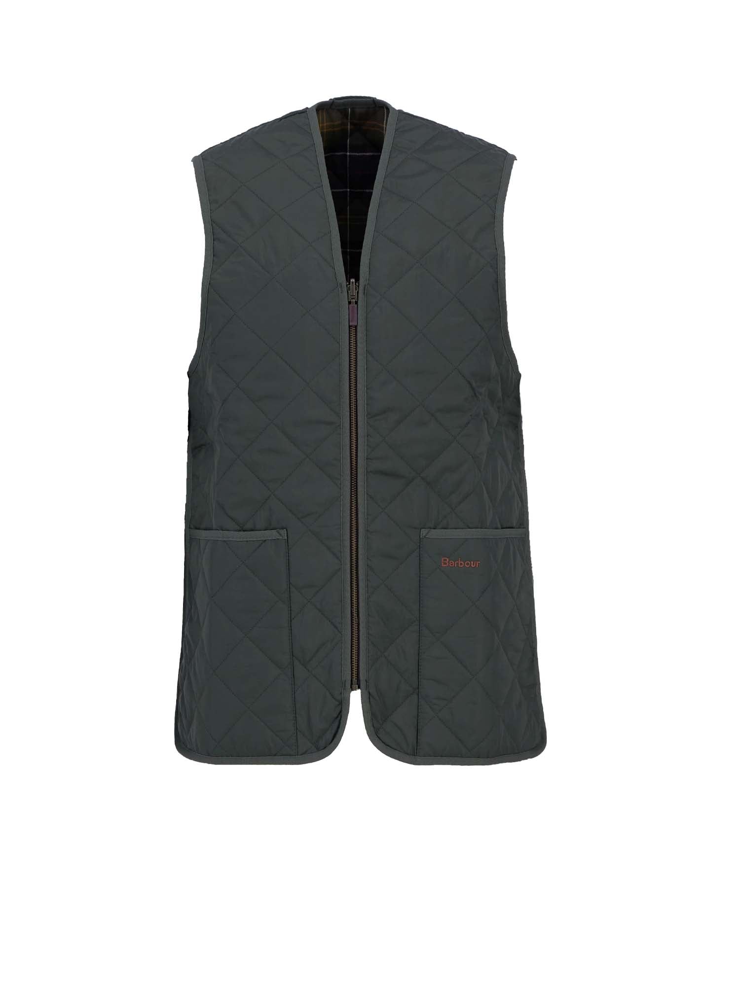 Barbour Gilet trapuntato/fodera con zip Verde
