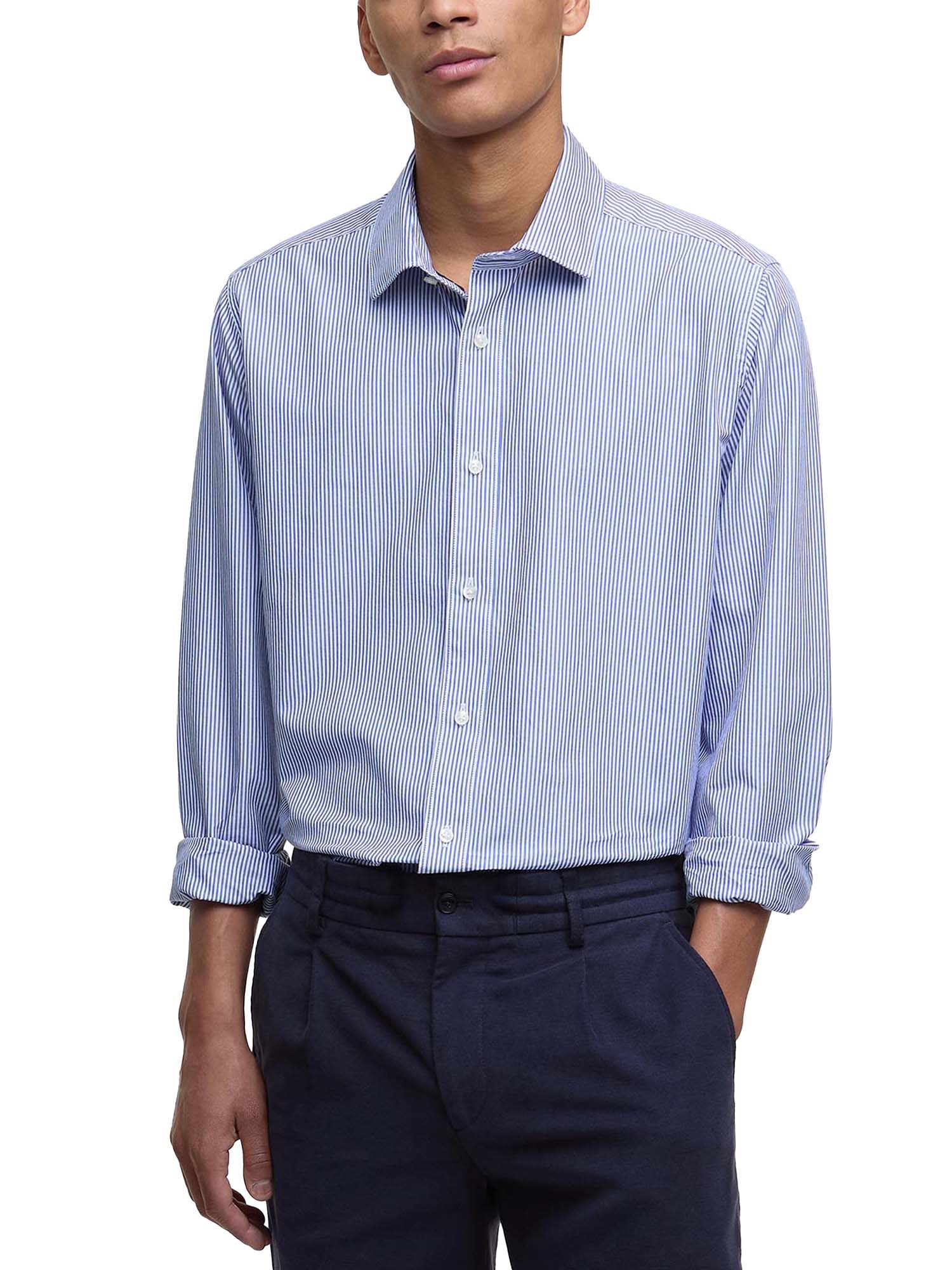 Barbour Camicia Graham leggermente aderente con motivo a righe Blu