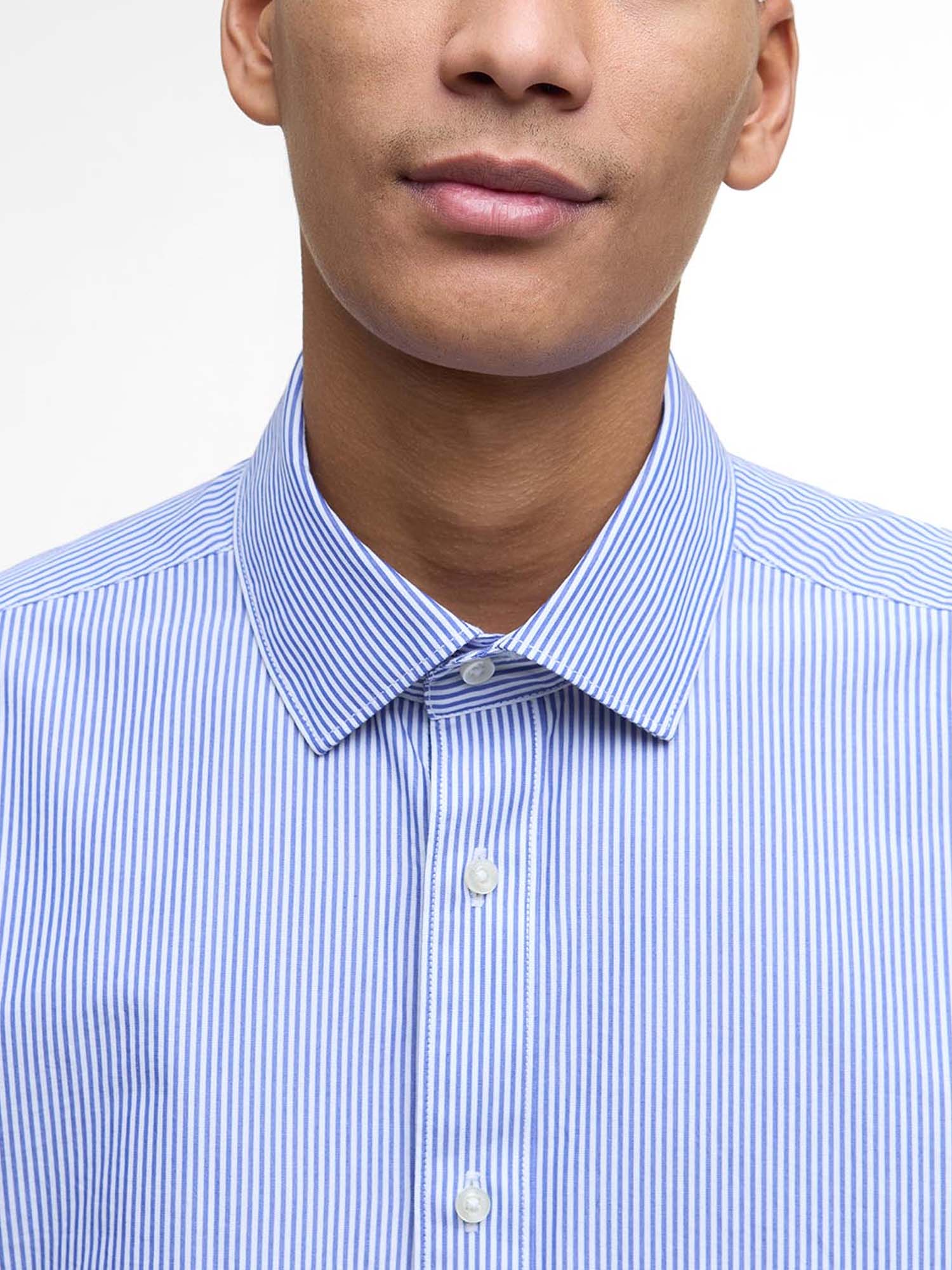 Barbour Camicia Graham leggermente aderente con motivo a righe Blu