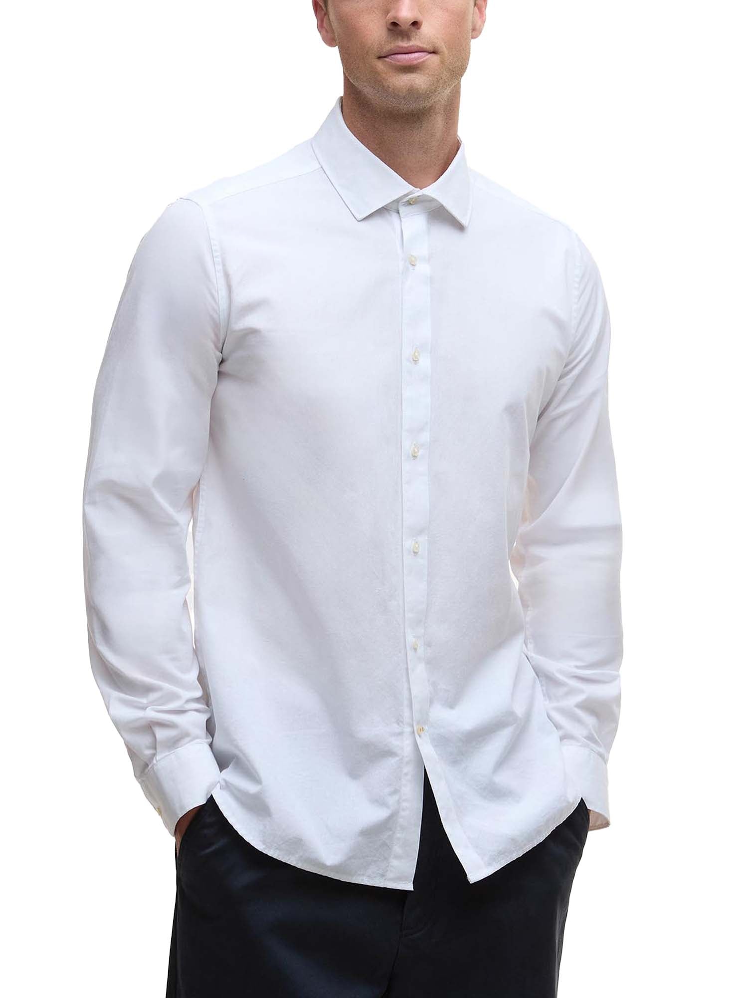 Barbour Camicia Throckley Oxford leggermente aderente Bianco