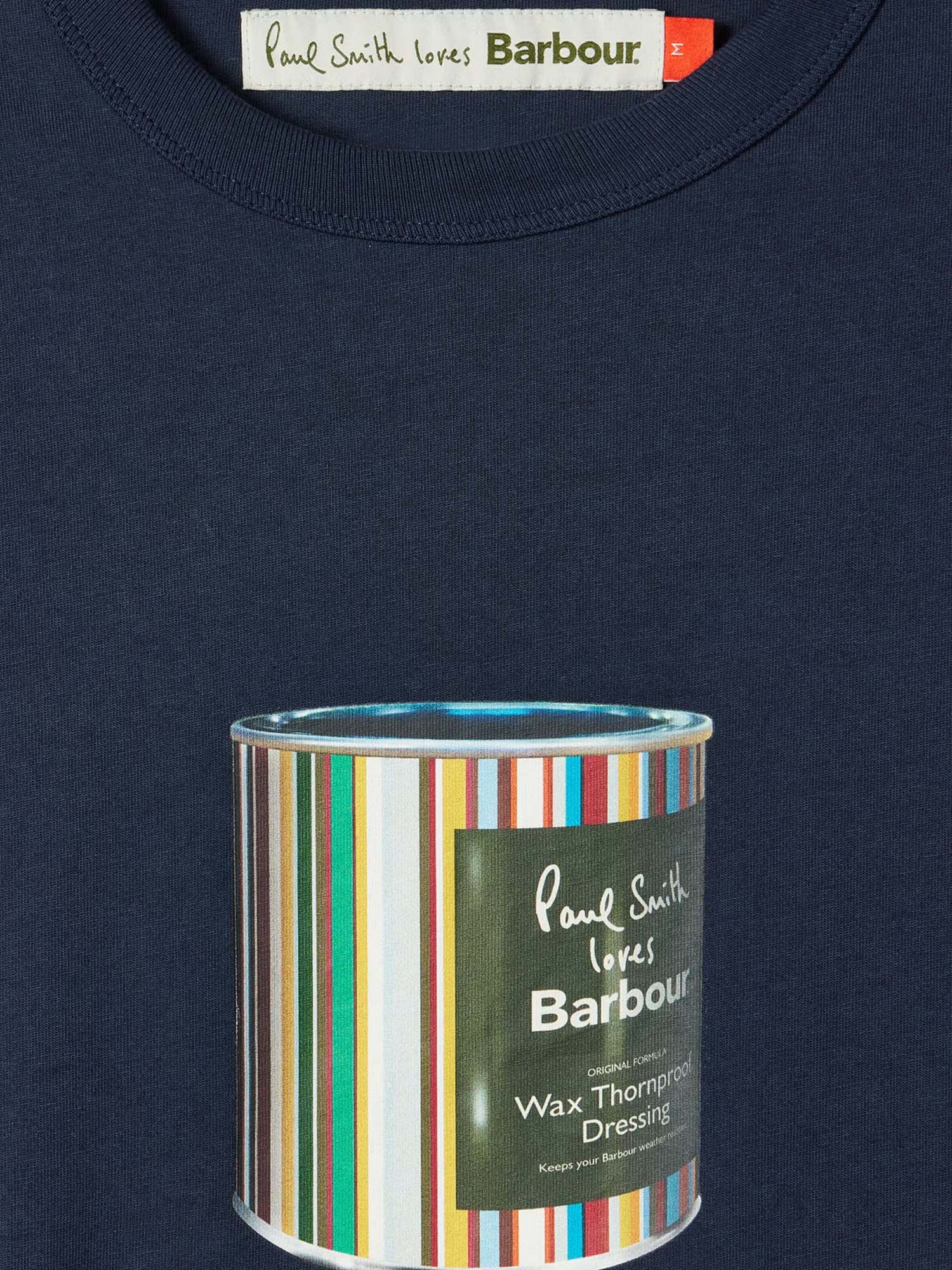 Barbour T-shirt con stampa barattolo di cera - Paul Smith loves Barbour Blu